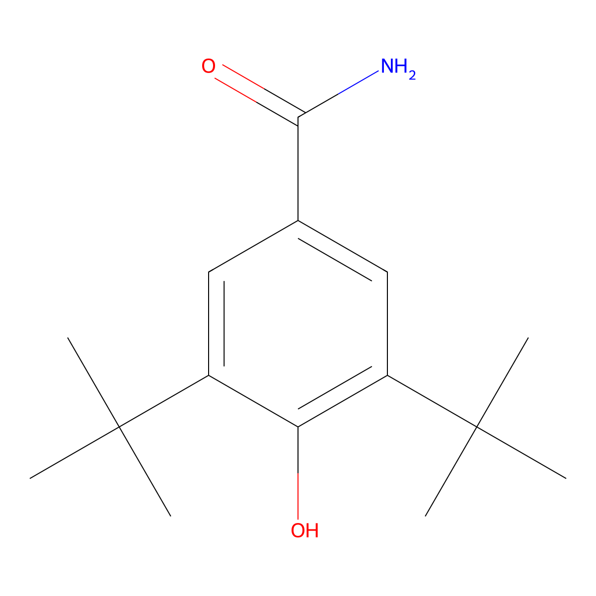 3,5-Ditert-butyl-4-hydroxybenzamide molecular structure, CAS 60632-18-0
