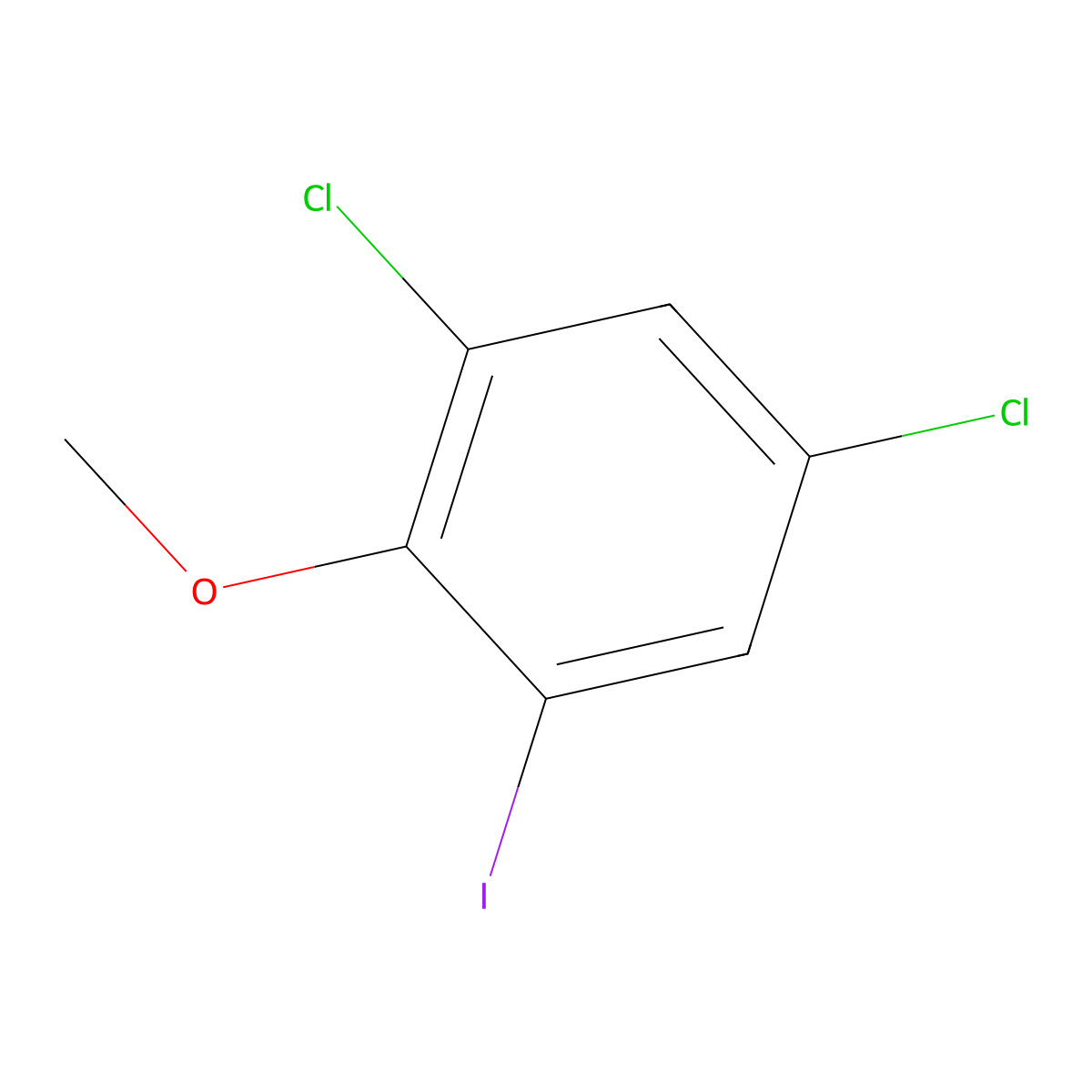 1,5-Dichloro-3-iodo-2-methoxybenzene molecular structure, CAS 60633-27-4