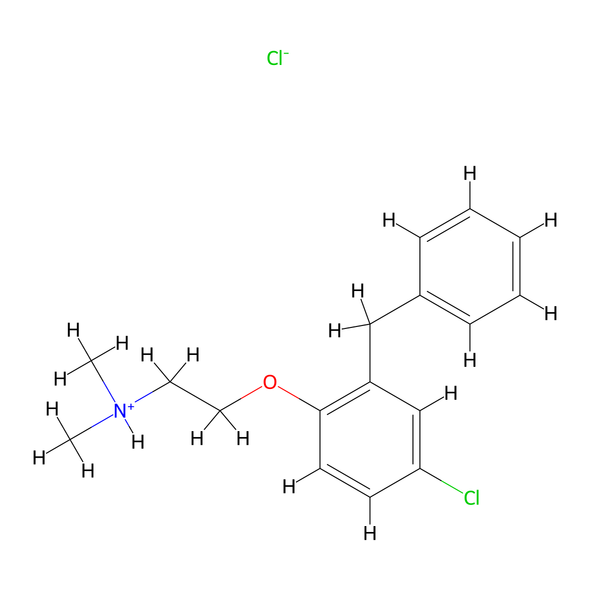 2-(2-Benzyl-4-chlorophenoxy)-N,N-dimethylethan-1-amine--hydrogen chloride (1/1) molecular structure, CAS 60634-52-8