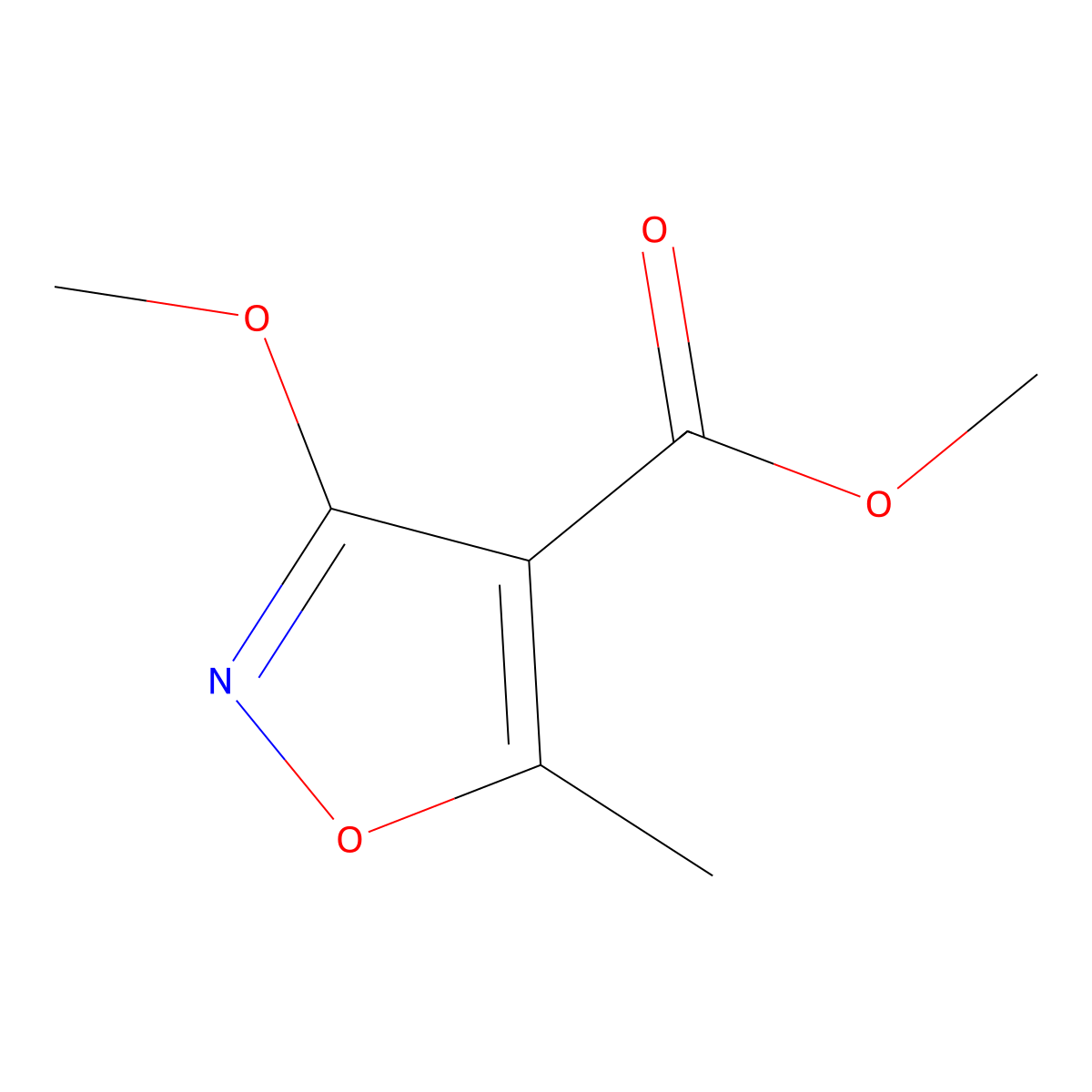 Methyl 3-methoxy-5-methyl-1,2-oxazole-4-carboxylate molecular structure, CAS 60636-63-7