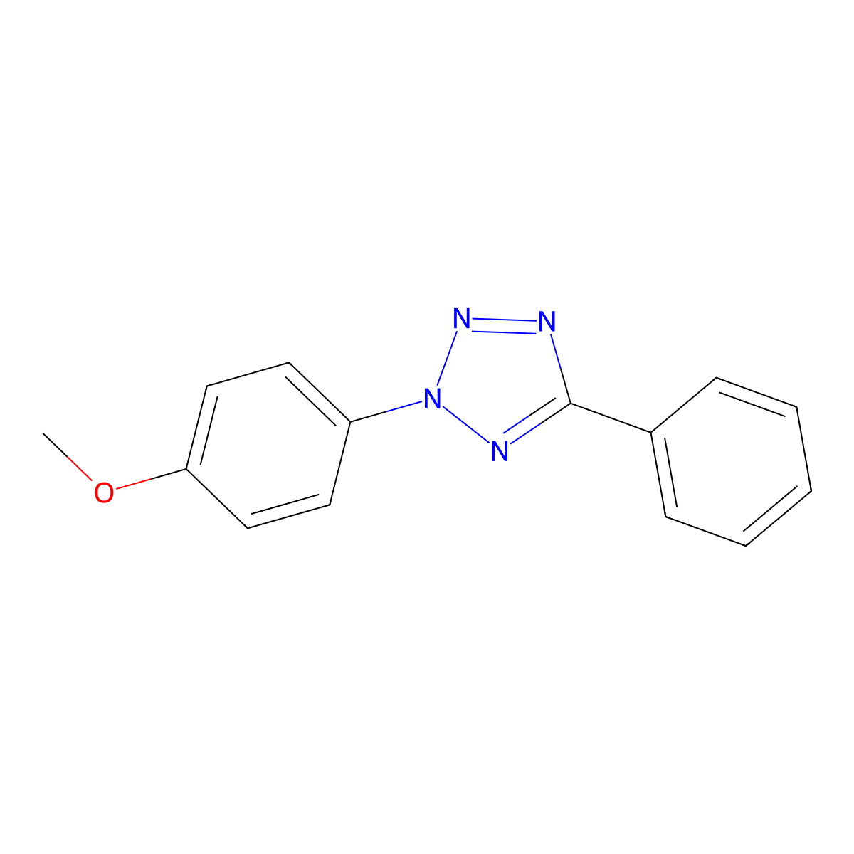 2H-Tetrazole, 2-(4-methoxyphenyl)-5-phenyl- molecular structure, CAS 60636-95-5