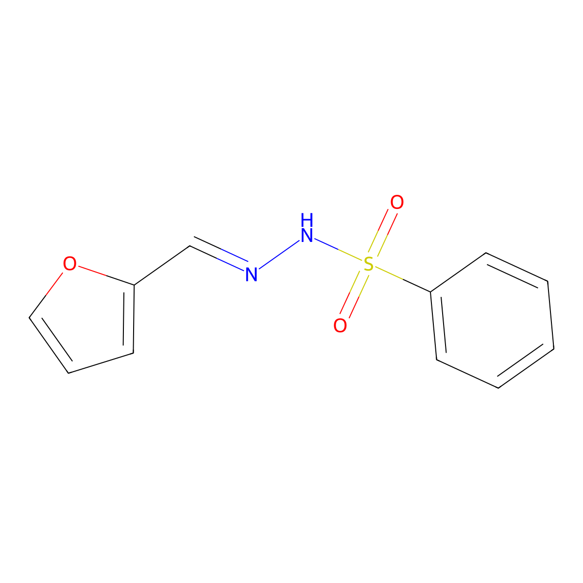 N'-(2-furylmethylene)benzenesulfonohydrazide molecular structure, CAS 60637-16-3