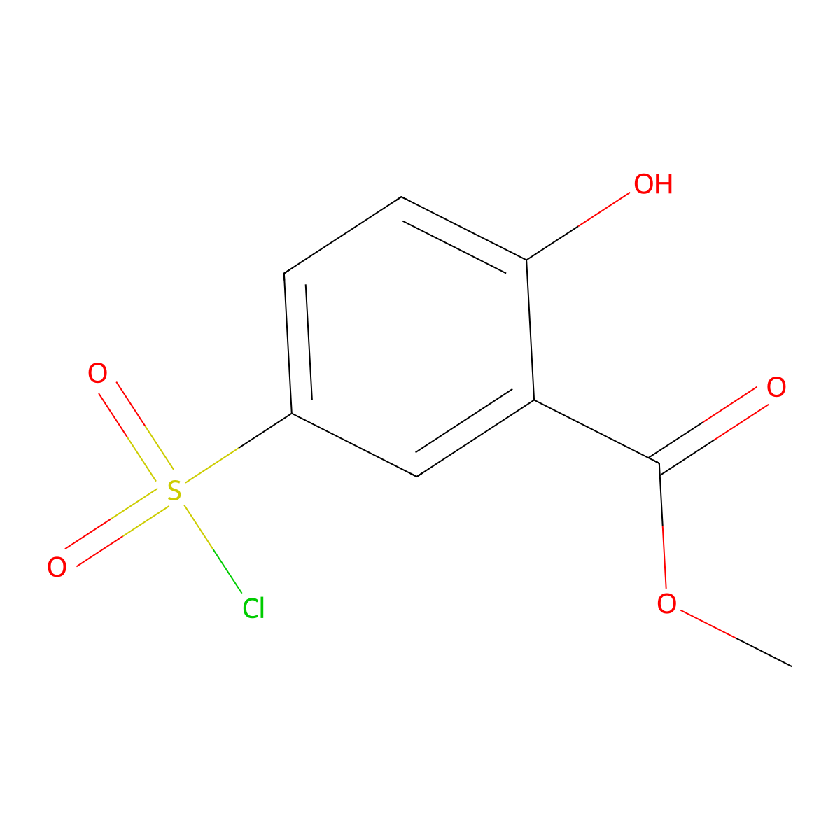 Methyl 5-(chlorosulfonyl)-2-hydroxybenzoate molecular structure, CAS 60638-81-5