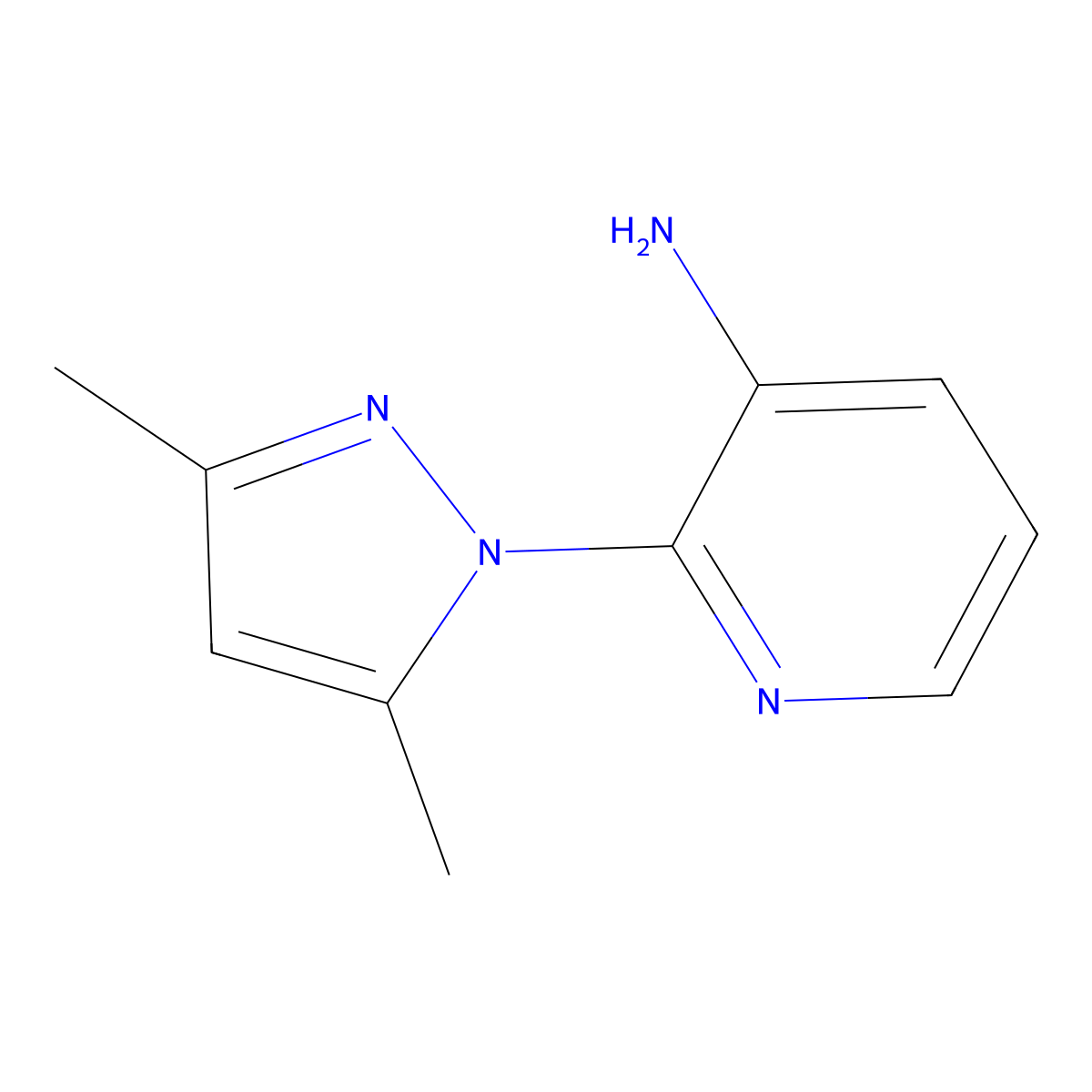 2-(3,5-dimethyl-1H-pyrazol-1-yl)pyridin-3-amine molecular structure, CAS 60639-28-3