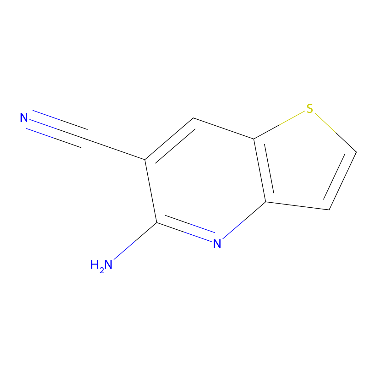 5-Aminothieno[3,2-b]pyridine-6-carbonitrile molecular structure, CAS 60639-44-3