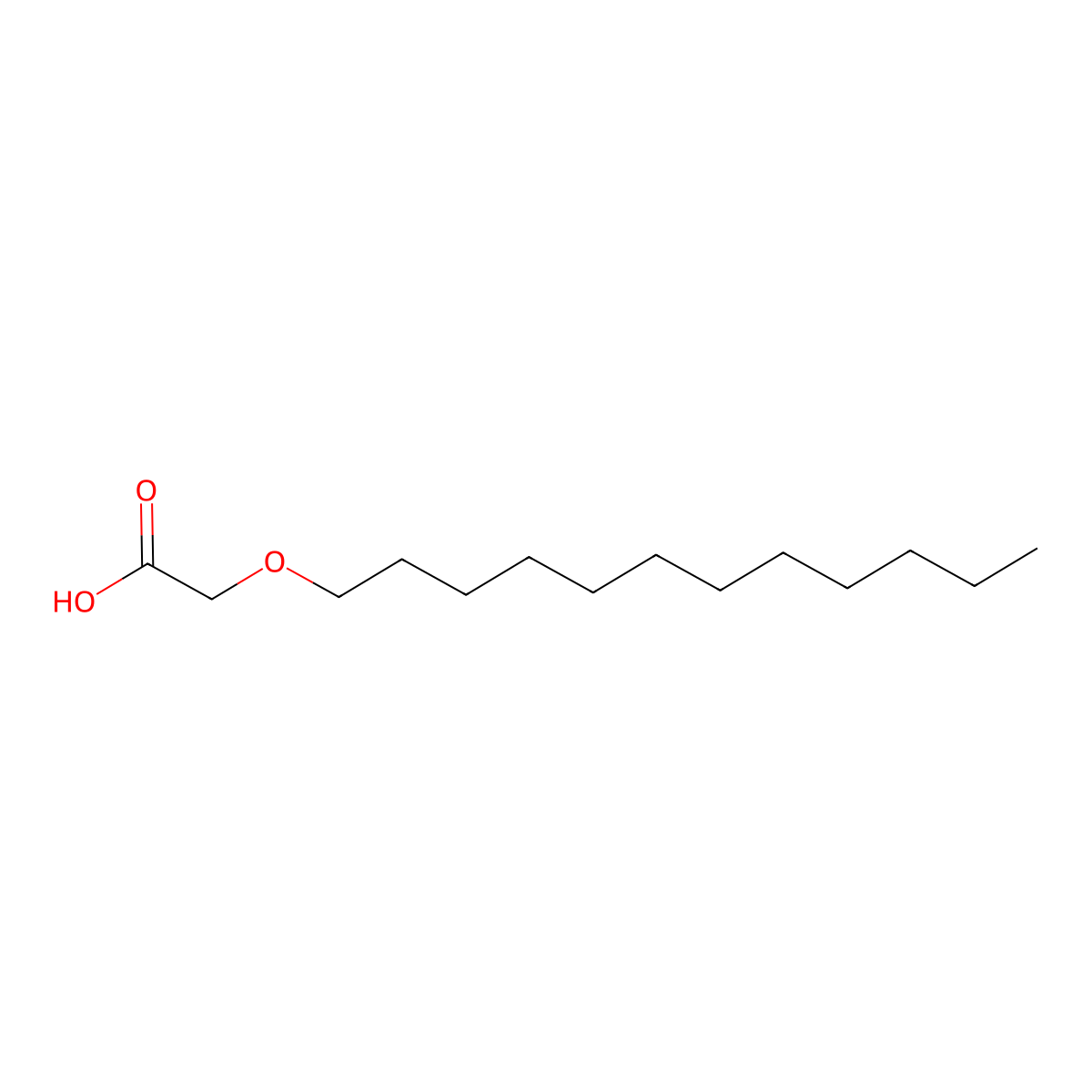 Acetic acid, (dodecyloxy)- molecular structure, CAS 6064-75-1