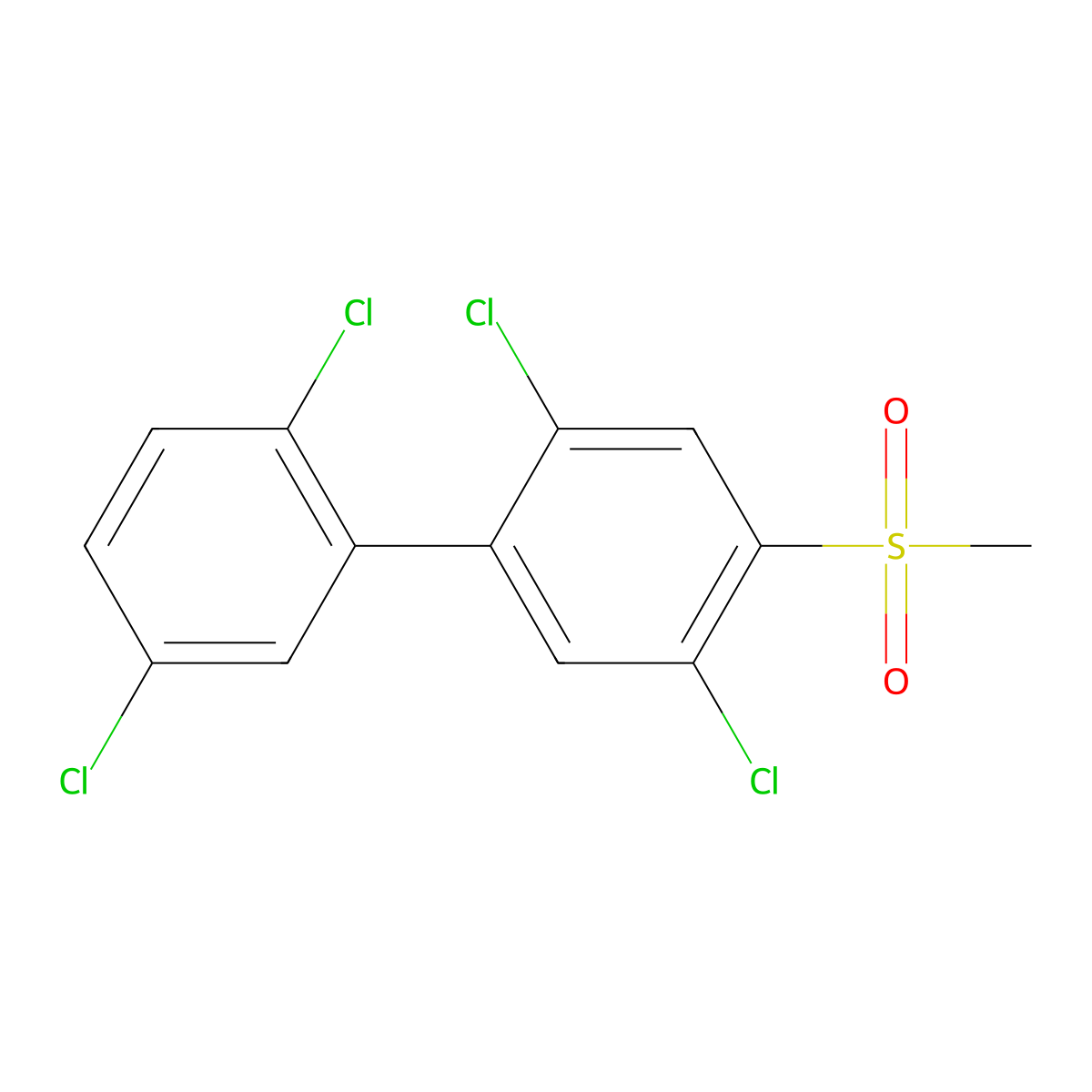 4-Methylsulfonyl-2,2',5,5'-tetrachlorobiphenyl molecular structure, CAS 60640-55-3