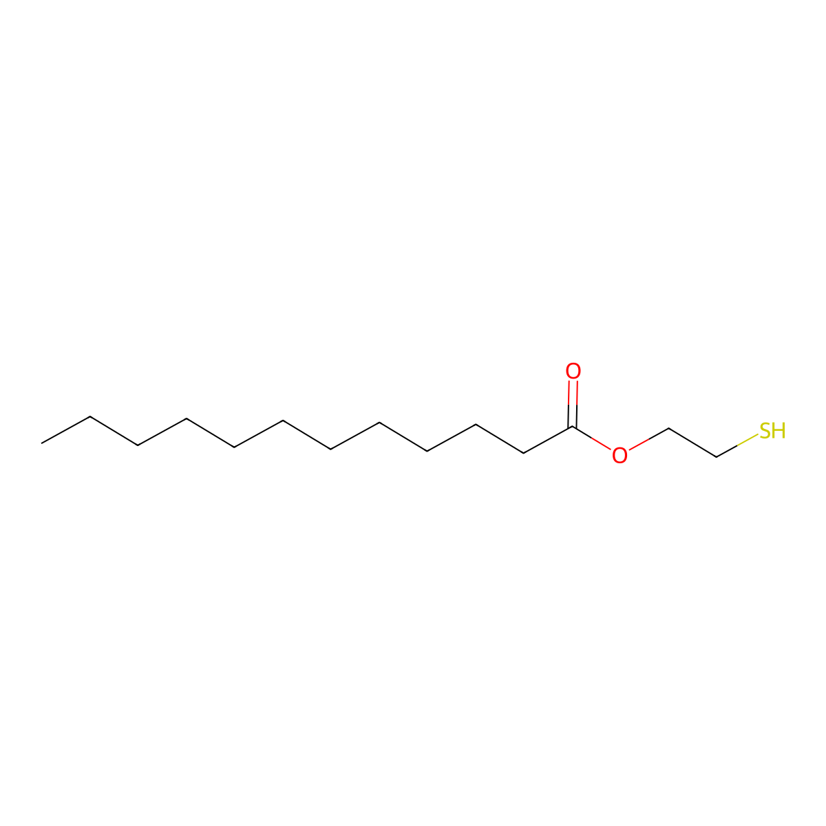 Dodecanoic acid, 2-mercaptoethyl ester molecular structure, CAS 60642-66-2