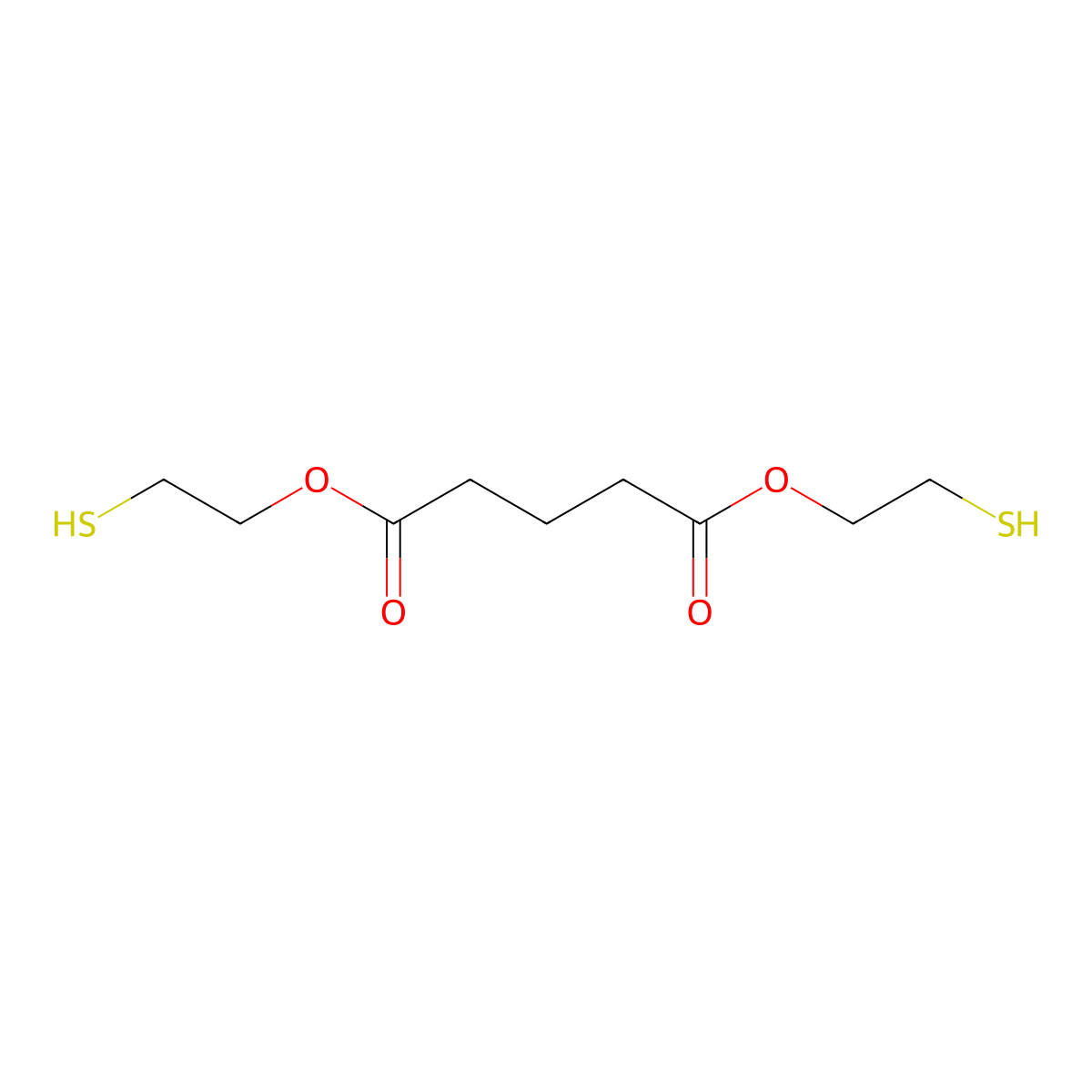 Pentanedioic acid, 1,5-bis(2-mercaptoethyl) ester molecular structure, CAS 60642-68-4