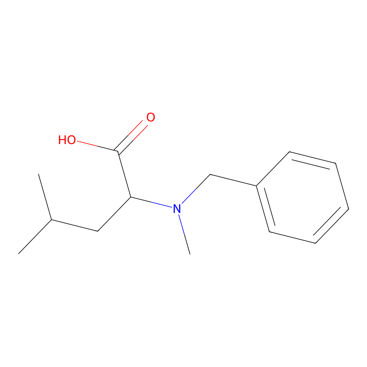 L-Leucine, N-methyl-N-(phenylmethyl)- molecular structure, CAS 60643-14-3