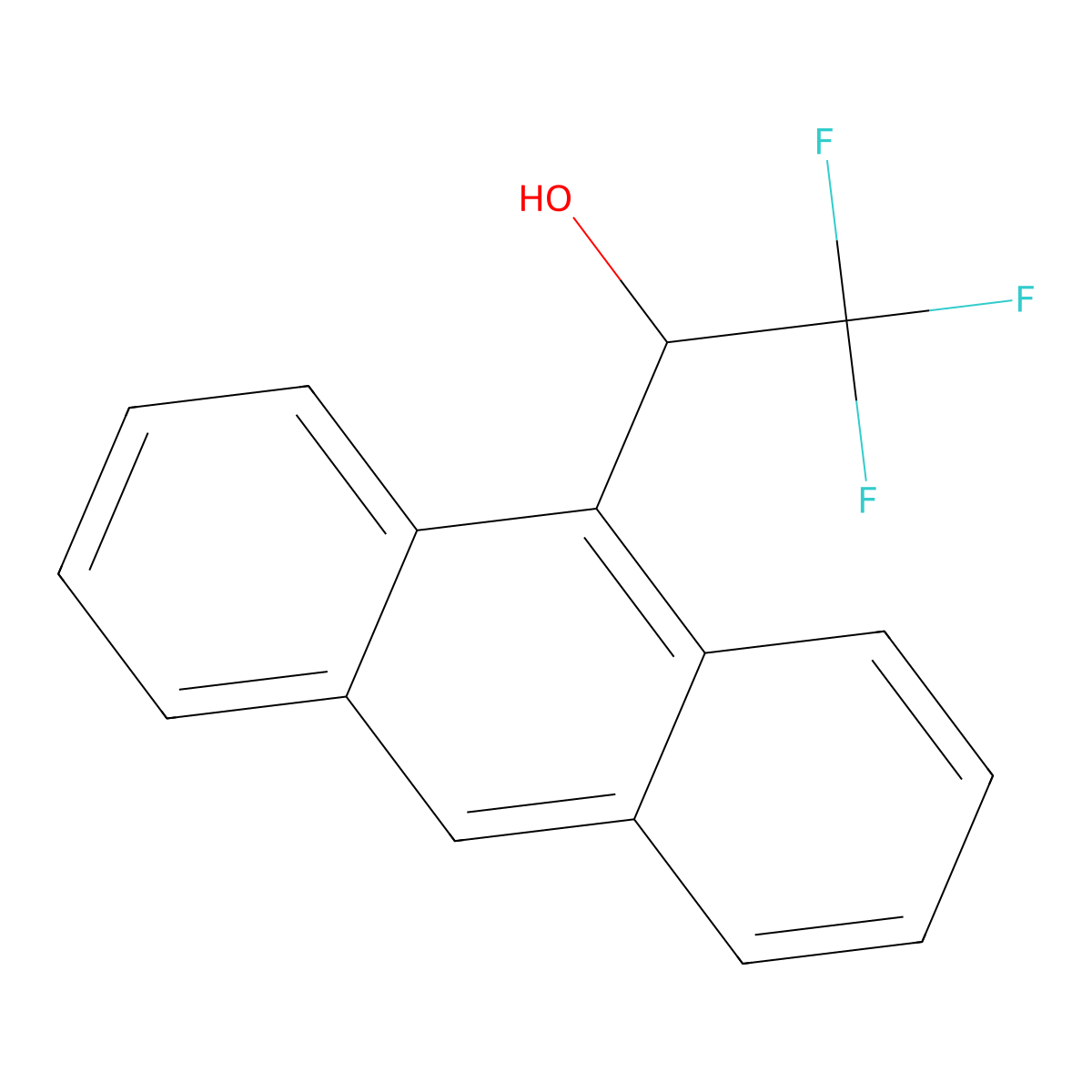 (+)-2,2,2-Trifluoro-1-(9-anthryl)ethanol molecular structure, CAS 60646-30-2