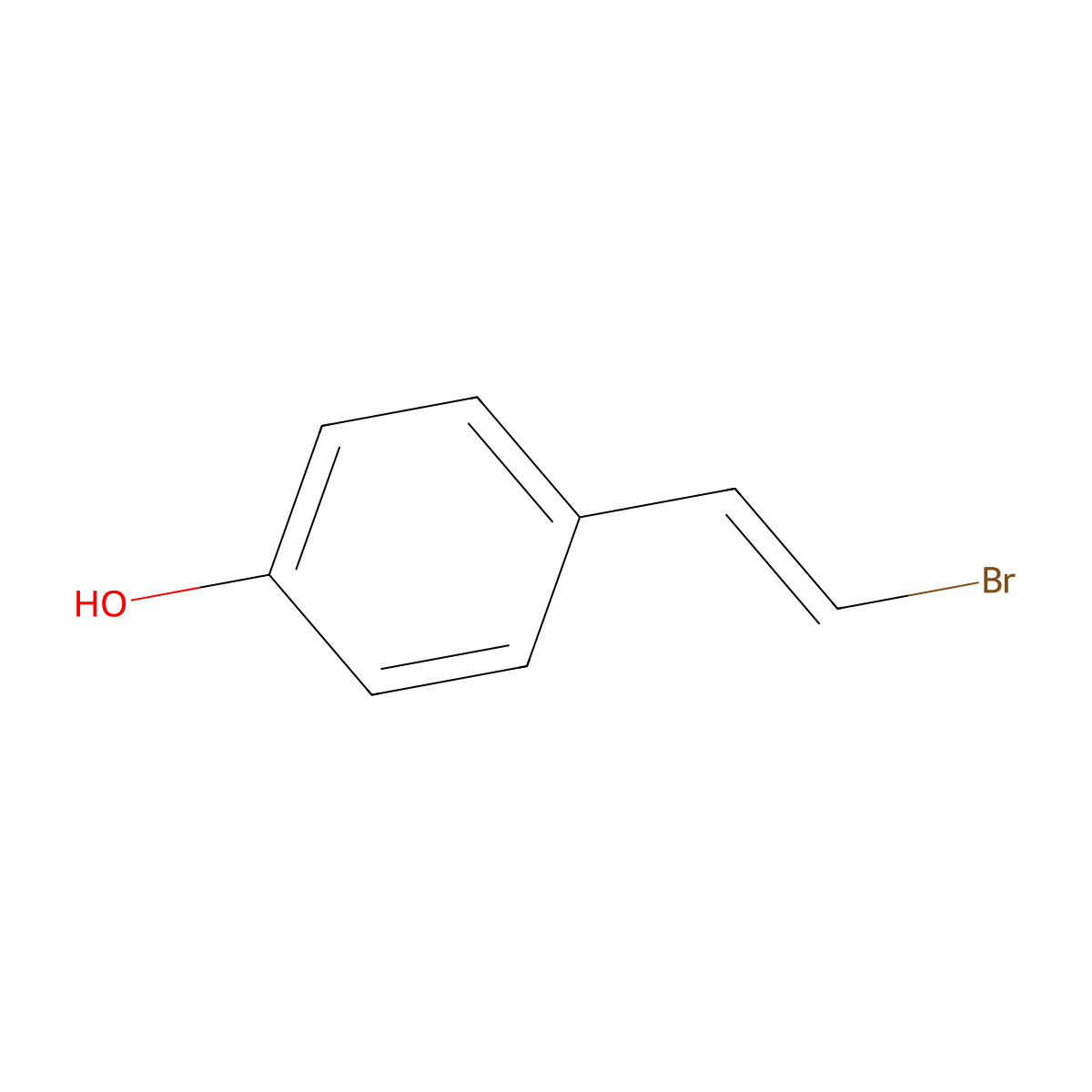 Phenol, 4-(2-bromoethenyl)- molecular structure, CAS 606488-96-4