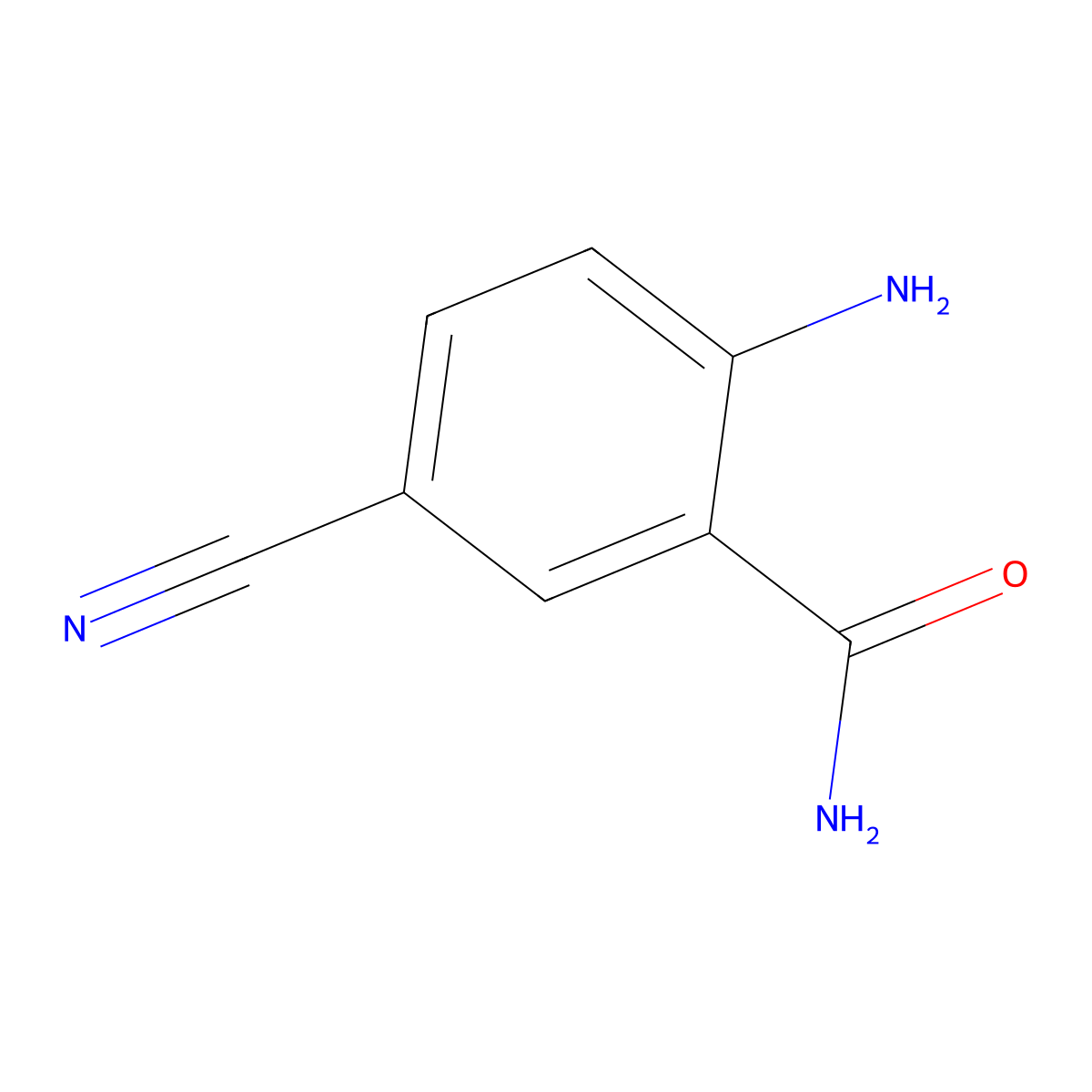 2-Amino-5-cyanobenzamide molecular structure, CAS 606490-51-1