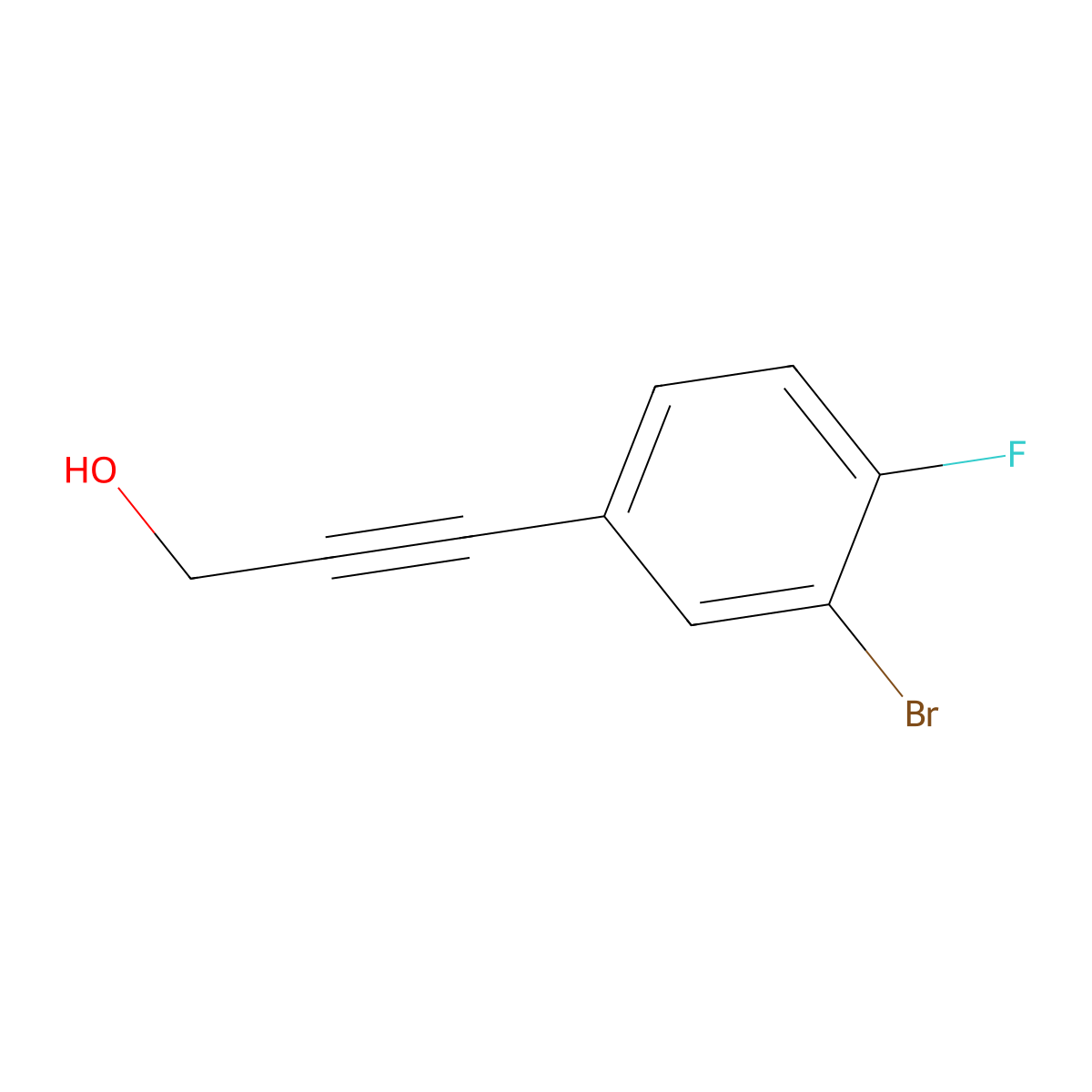 3-(3-Bromo-4-fluorophenyl)prop-2-yn-1-ol molecular structure, CAS 606490-61-3
