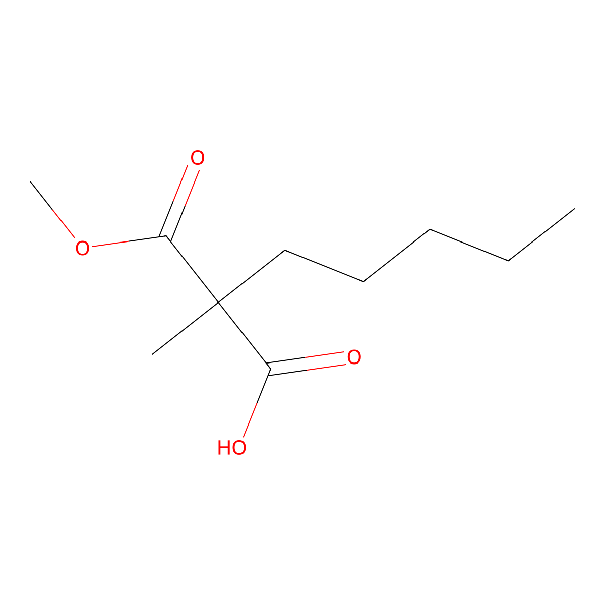 2-Methyl-2-pentylmalonic acid monomethyl ester molecular structure, CAS 606492-52-8