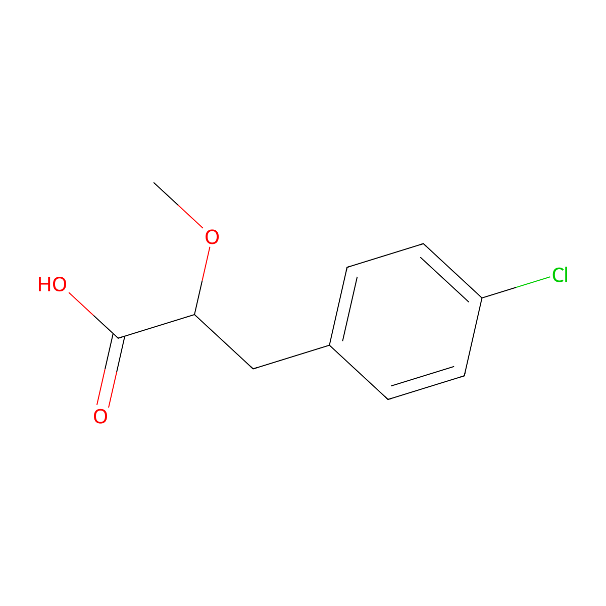 3-(4-Chlorophenyl)-2-methoxypropanoic acid molecular structure, CAS 606493-11-2