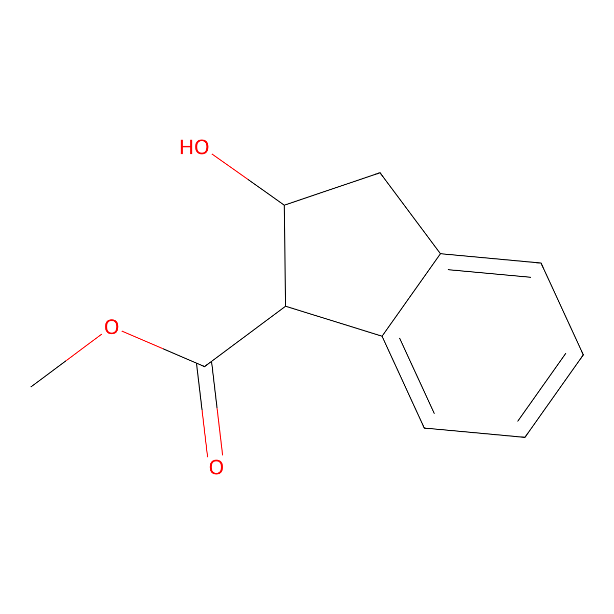 Methyl 2-hydroxy-2,3-dihydro-1H-indene-1-carboxylate molecular structure, CAS 606493-55-4