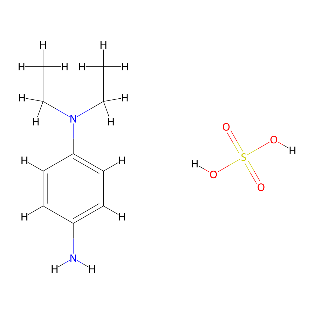 N,N-Diethyl-p-phenylenediamine sulfate molecular structure, CAS 6065-27-6