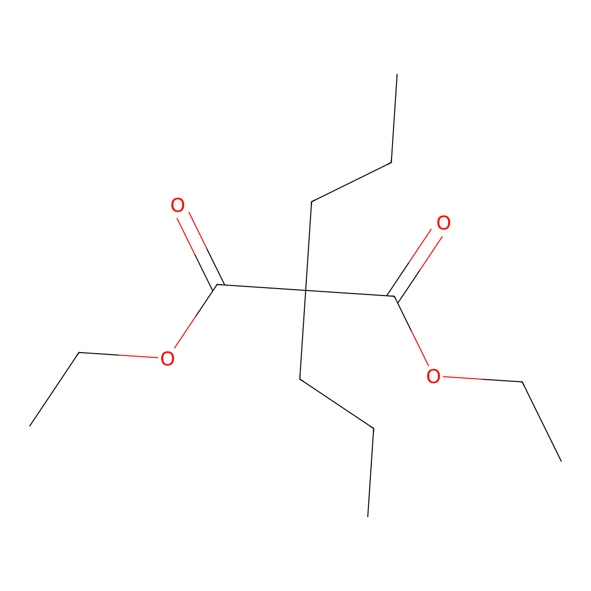 Diethyl dipropylmalonate molecular structure, CAS 6065-63-0
