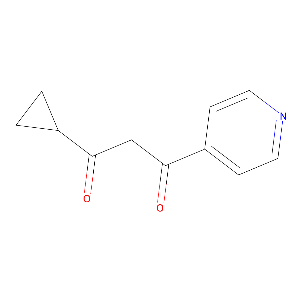 1-Cyclopropyl-3-(pyridin-4-yl)-1,3-propanedione molecular structure, CAS 60651-45-8