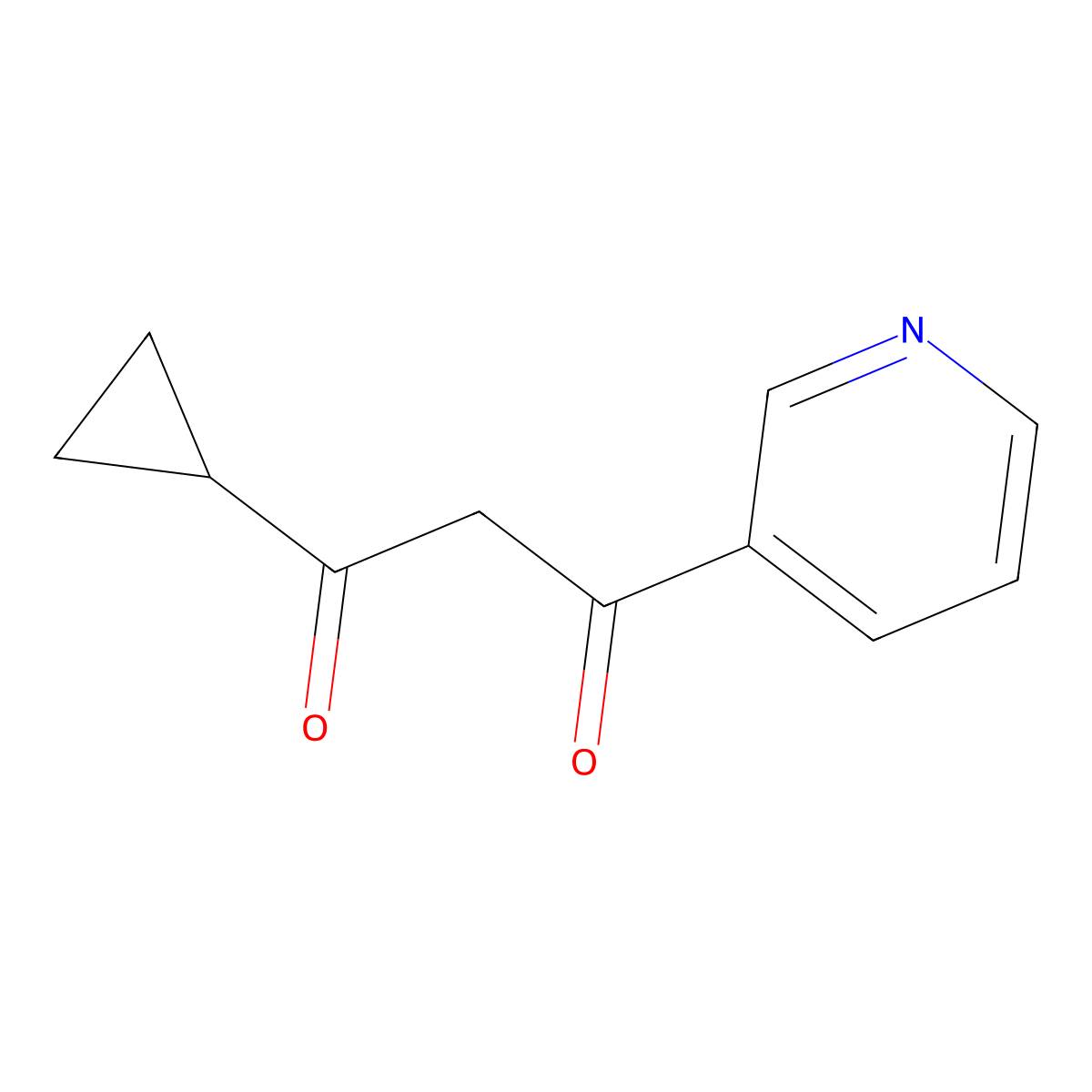 1-Cyclopropyl-3-(pyridin-3-yl)propane-1,3-dione molecular structure, CAS 60651-49-2