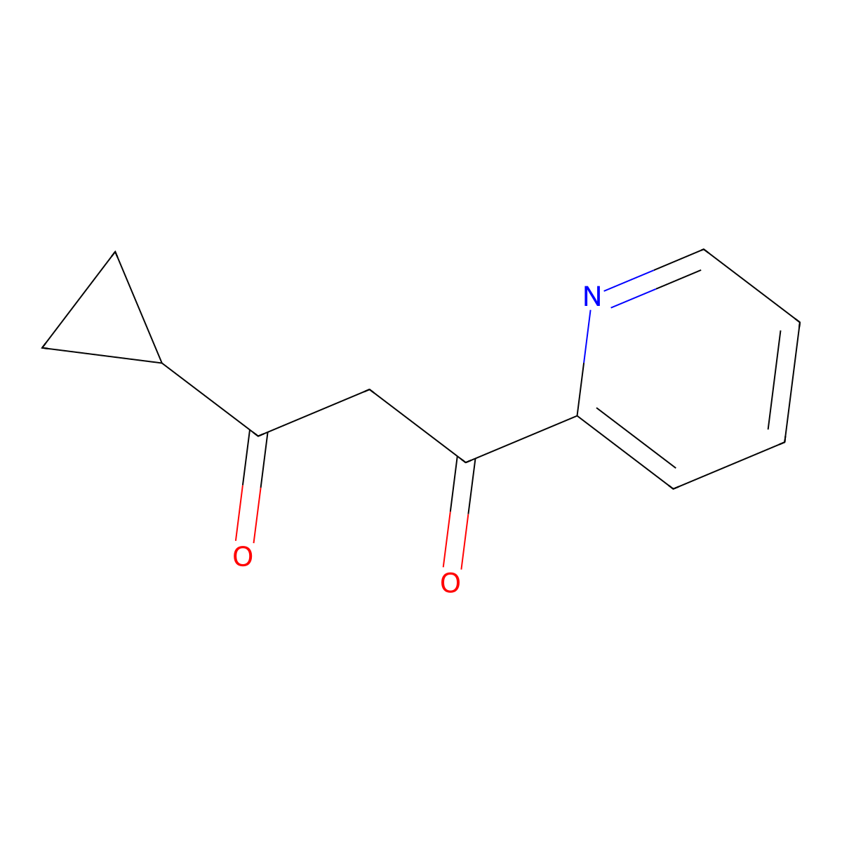 1-Cyclopropyl-3-(pyridin-2-yl)propane-1,3-dione molecular structure, CAS 60651-56-1