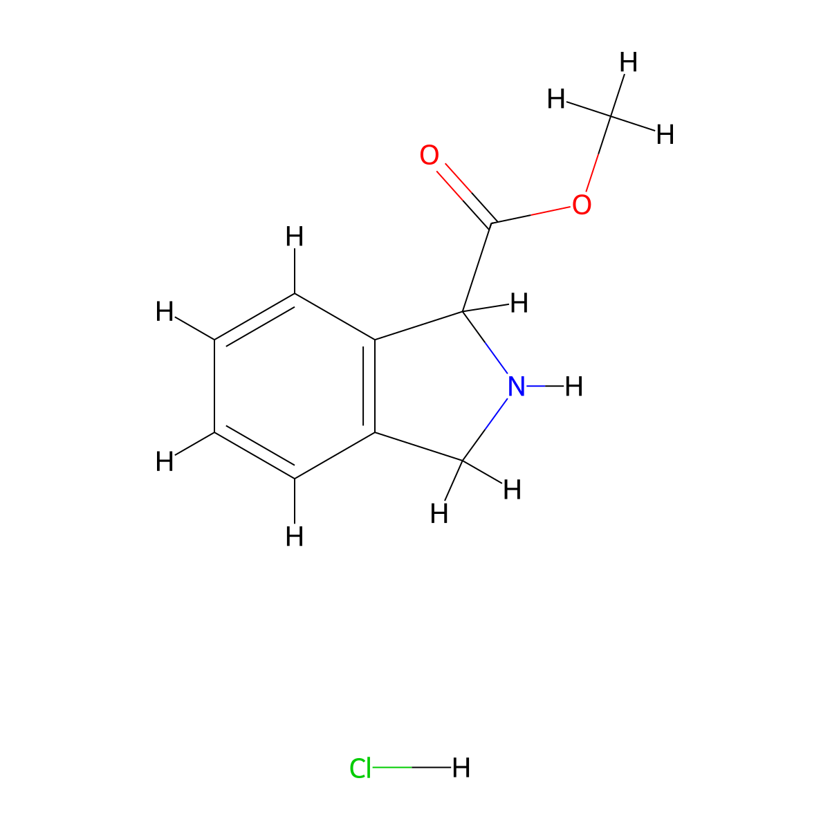 2,3-Dihydro-1H-isoindole-1-carboxylic acid methyl ester hydrochloride molecular structure, CAS 60651-97-0
