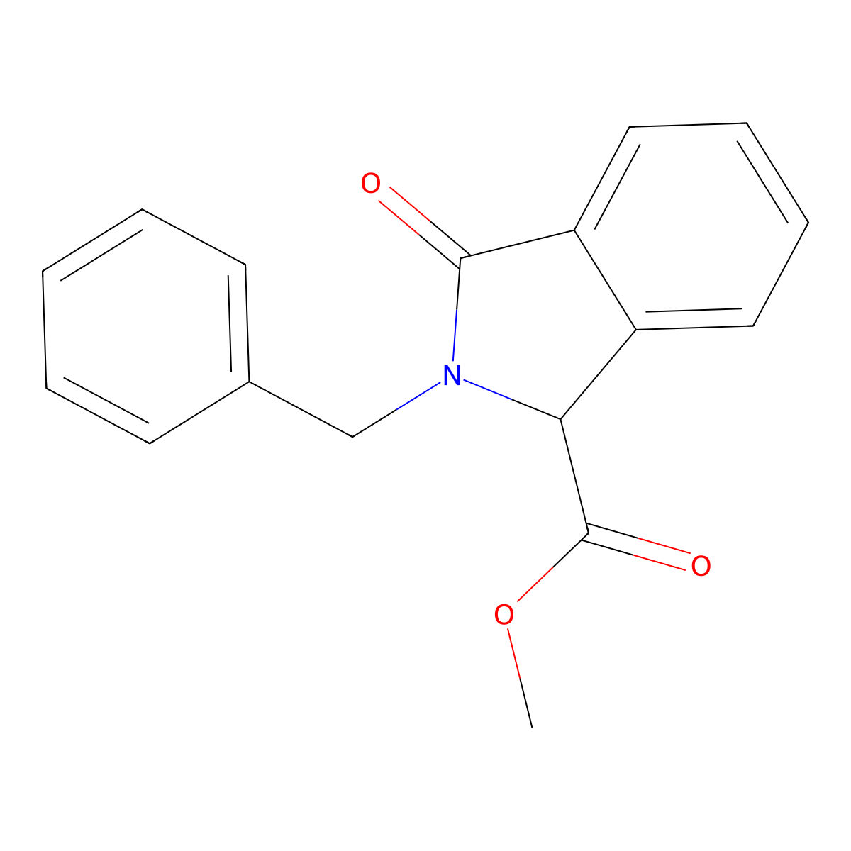 methyl 2-benzyl-3-oxo-2,3-dihydro-1H-isoindole-1-carboxylate molecular structure, CAS 60652-05-3