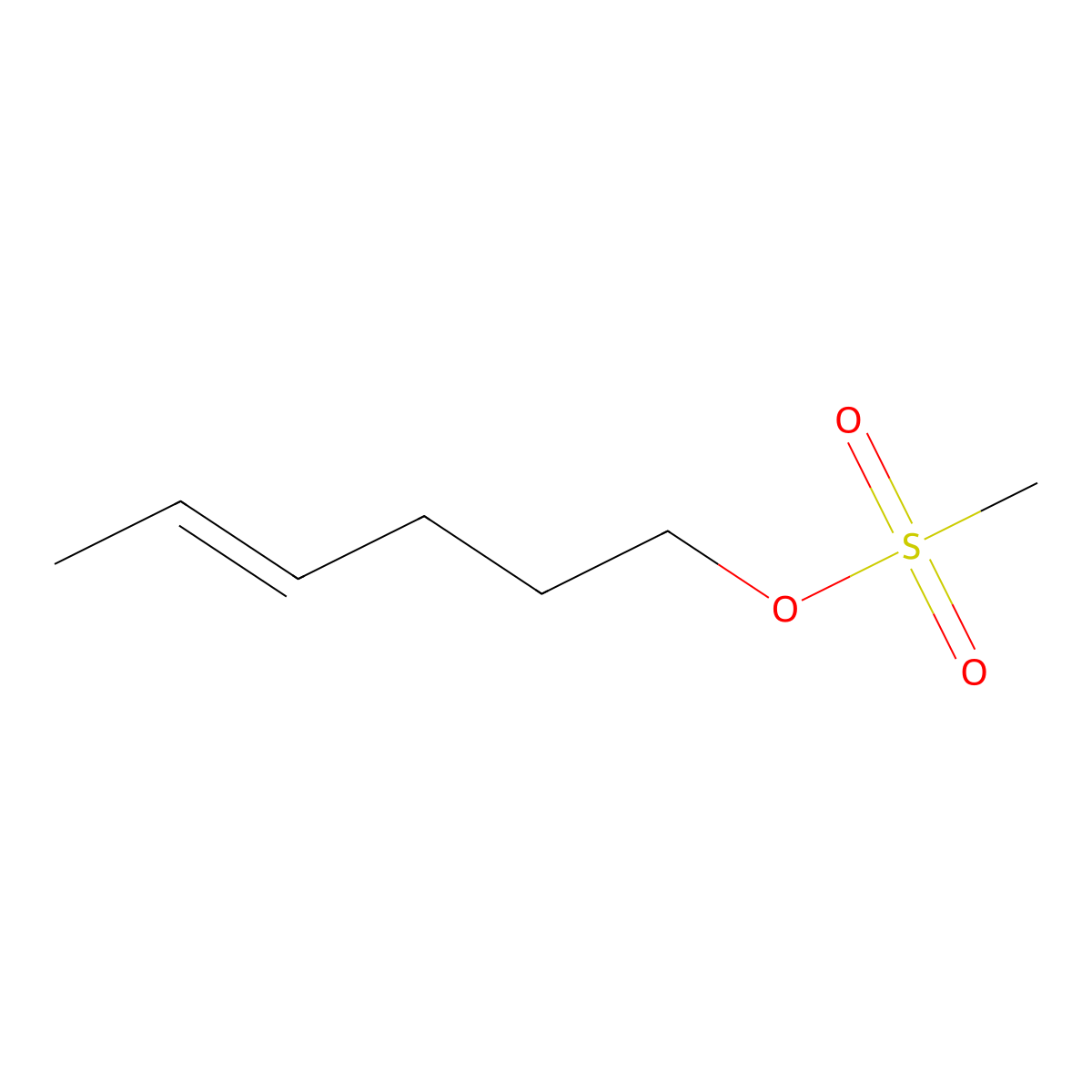 (4E)-hex-4-en-1-ylmethanesulfonate molecular structure, CAS 60653-76-1