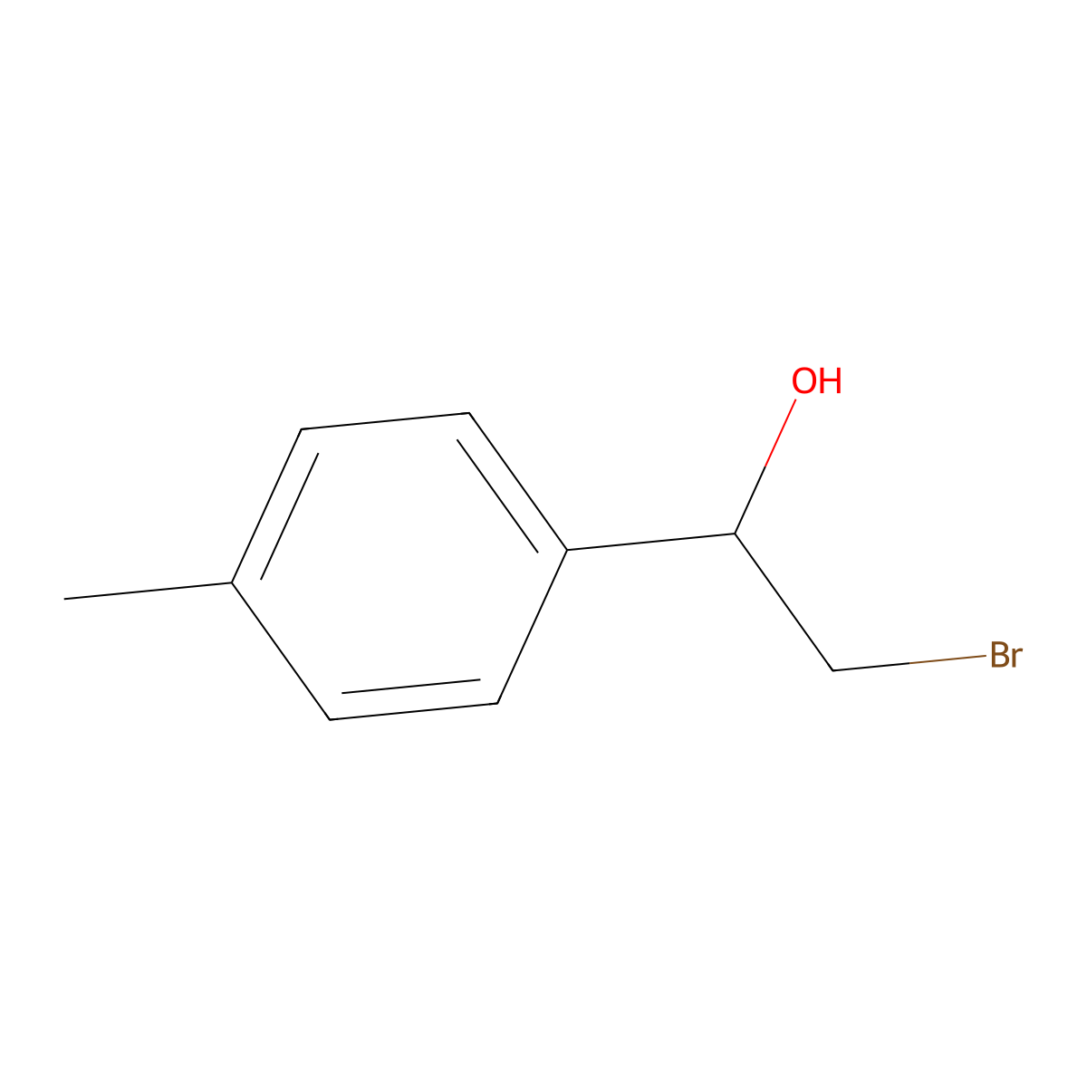 2-Bromo-1-(4-methylphenyl)ethan-1-ol molecular structure, CAS 60655-81-4