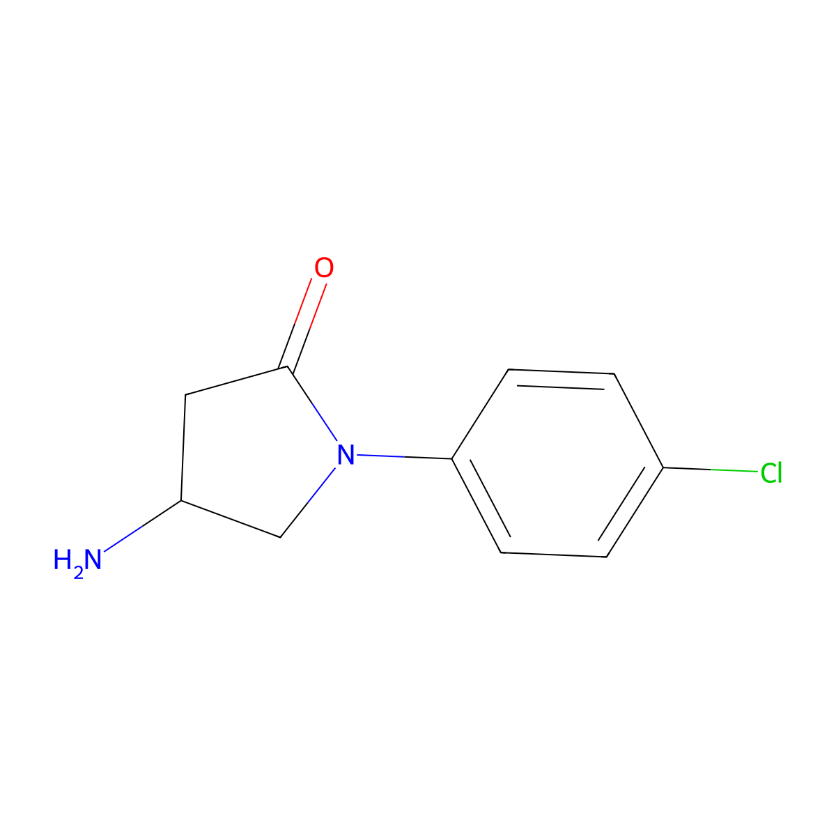 4-Amino-1-(4-chlorophenyl)pyrrolidin-2-one molecular structure, CAS 60655-93-8