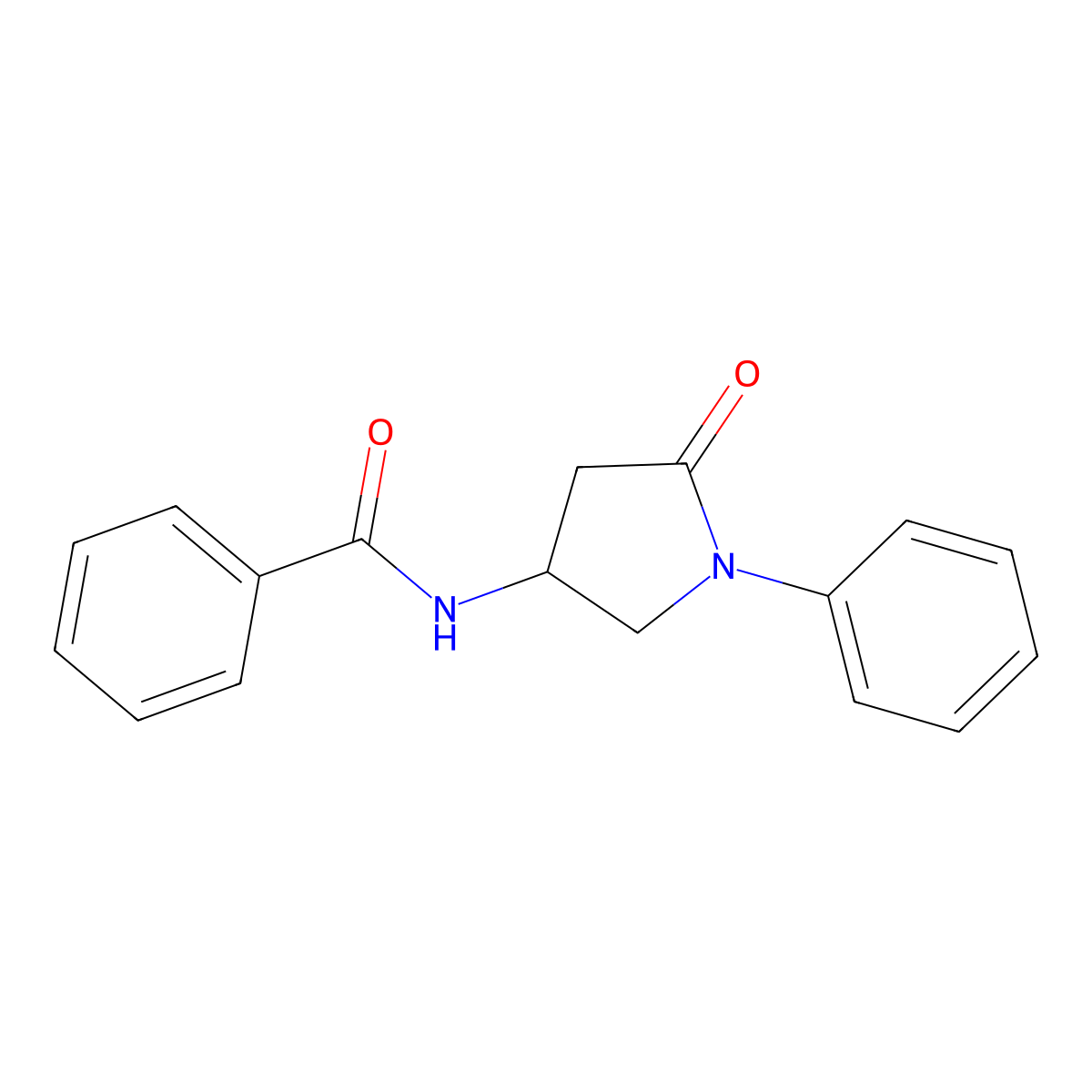 N-(5-oxo-1-phenylpyrrolidin-3-yl)benzamide molecular structure, CAS 60655-98-3