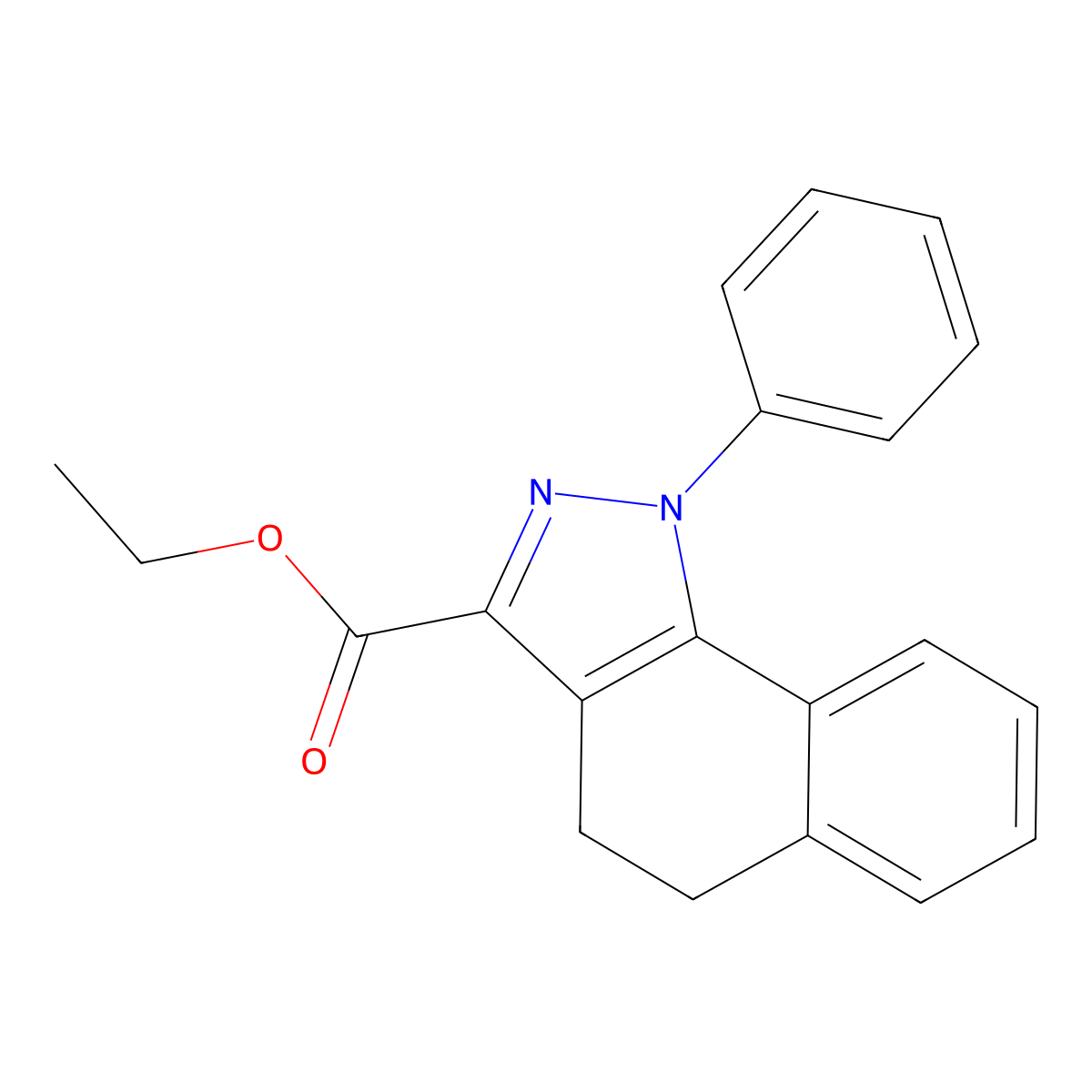 ethyl 1-phenyl-4,5-dihydro-1H-benzo[g]indazole-3-carboxylate molecular structure, CAS 60656-27-1