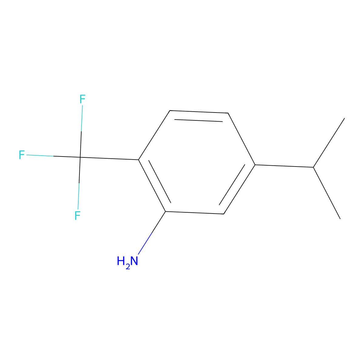 5-(Propan-2-yl)-2-(trifluoromethyl)aniline molecular structure, CAS 60656-78-2