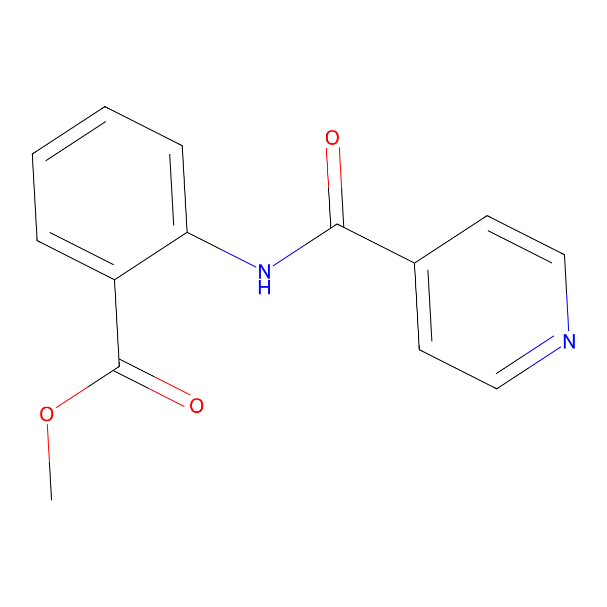 Methyl 2-(isonicotinoylamino)benzenecarboxylate molecular structure, CAS 60658-02-8