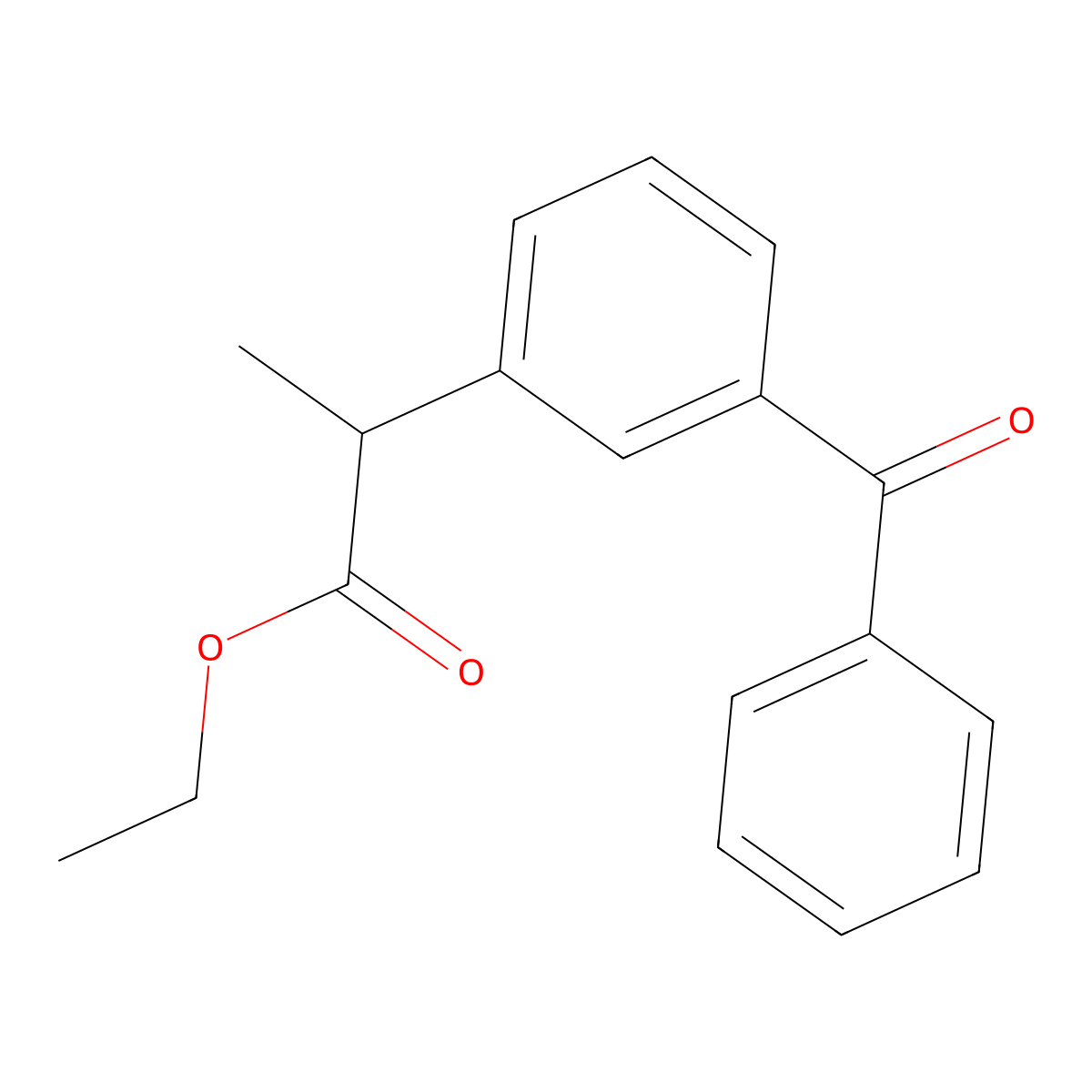 Ethyl 2-(3-benzoylphenyl)propanoate molecular structure, CAS 60658-04-0