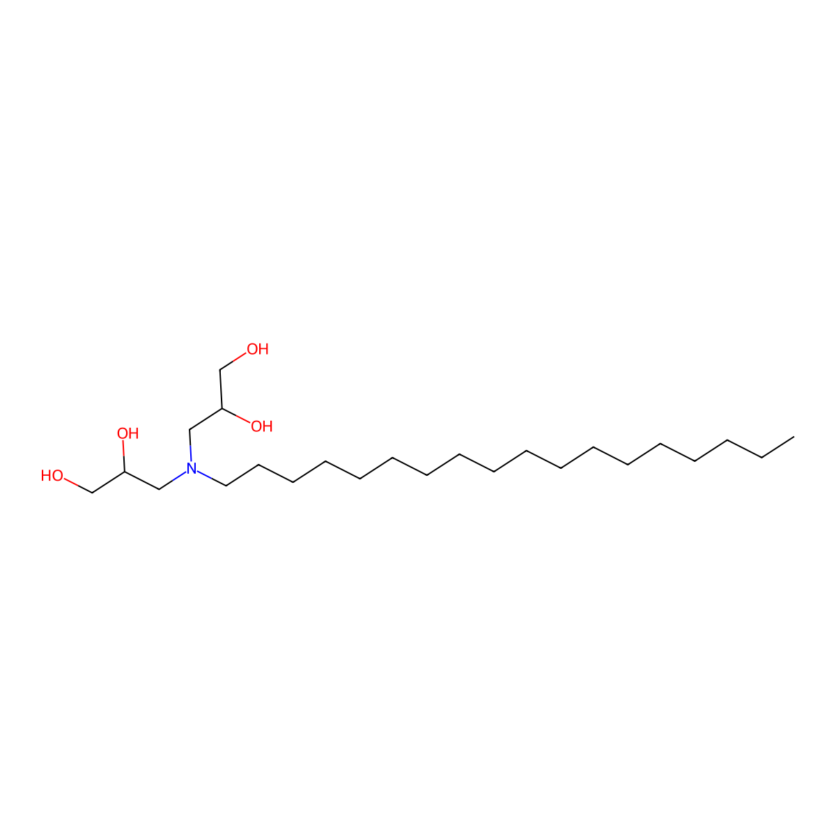 3,3'-(Octadecylimino)bispropane-1,2-diol molecular structure, CAS 60659-43-0