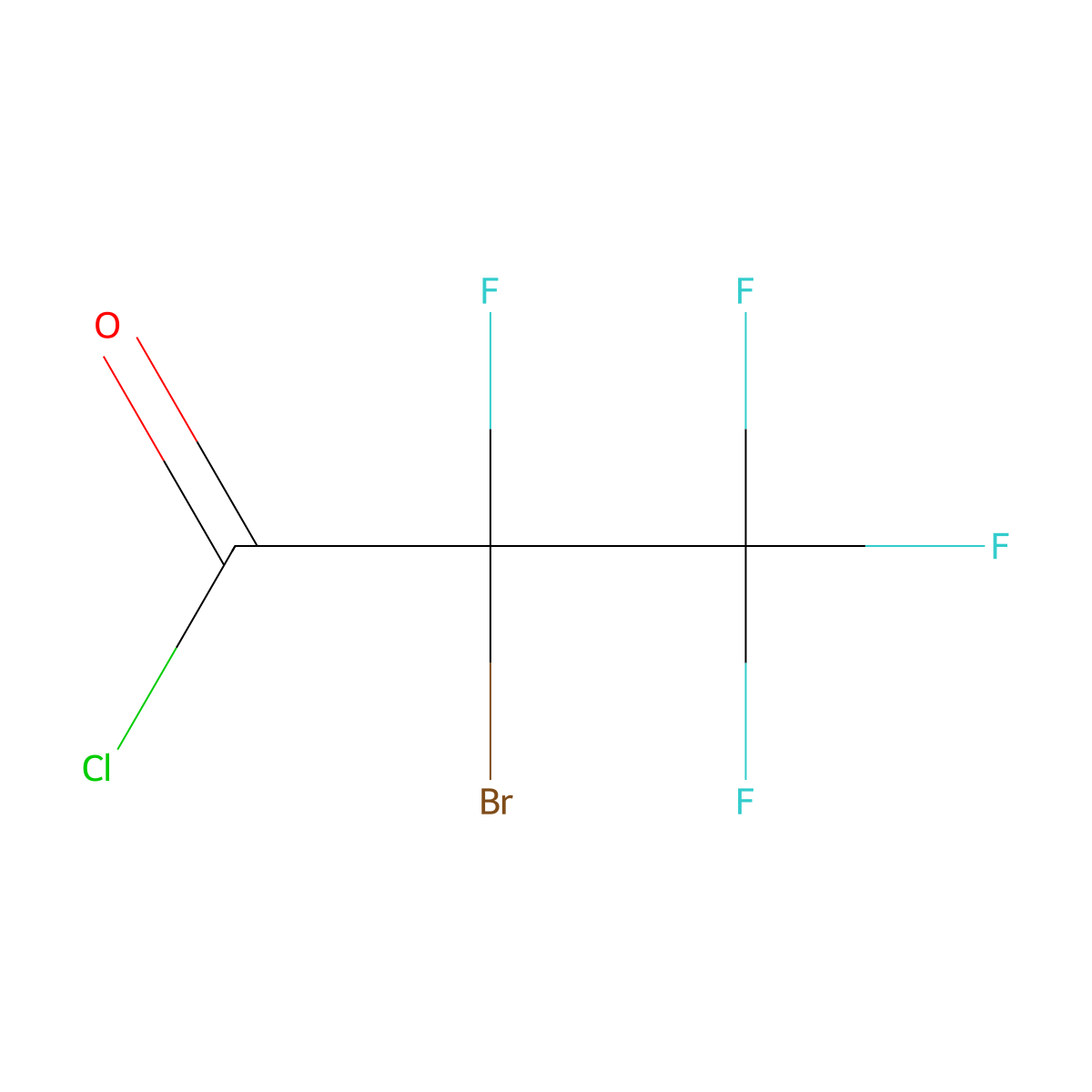 2-Bromo-2,3,3,3-tetrafluoropropanoyl chloride molecular structure, CAS 6066-45-1