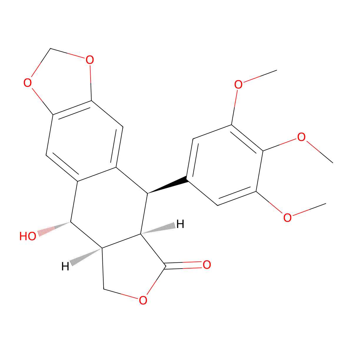 Isopicropodophyllin molecular structure, CAS 60660-50-6