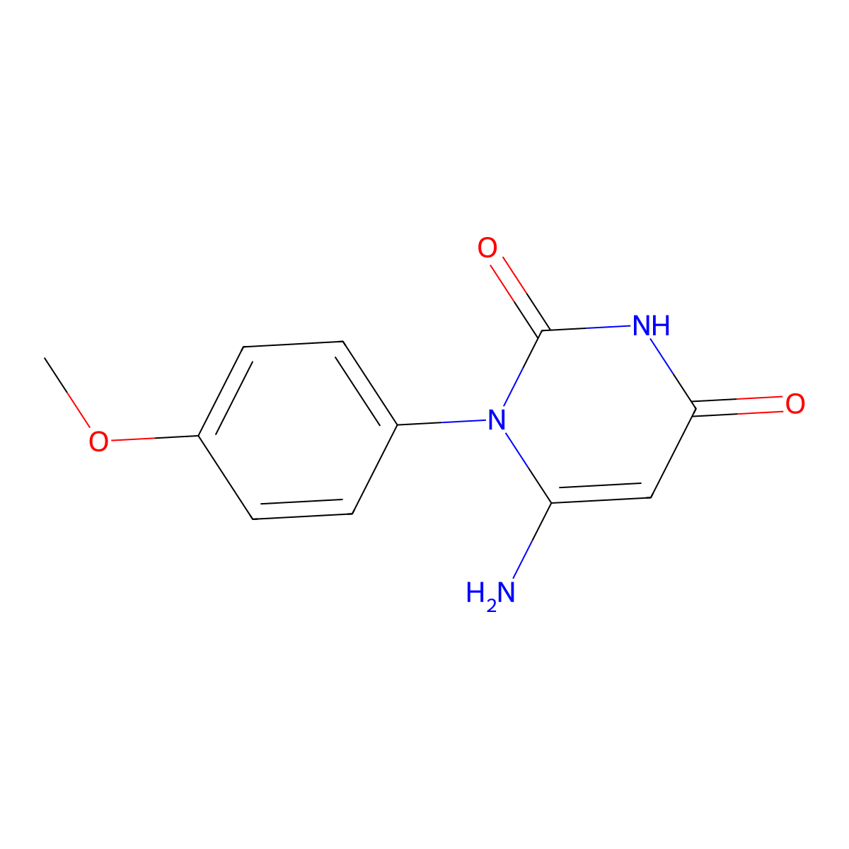6-Amino-1-(4-methoxyphenyl)-2,4(1H,3H)-pyrimidinedione molecular structure, CAS 60664-01-9
