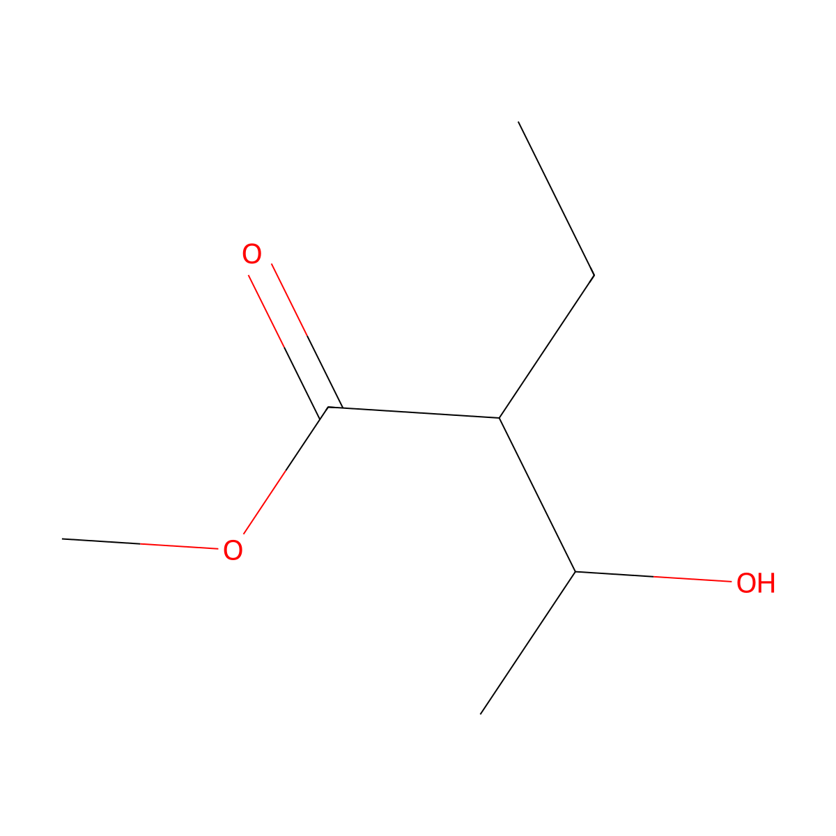 Methyl 2-ethyl-3-hydroxybutanoate molecular structure, CAS 60665-95-4