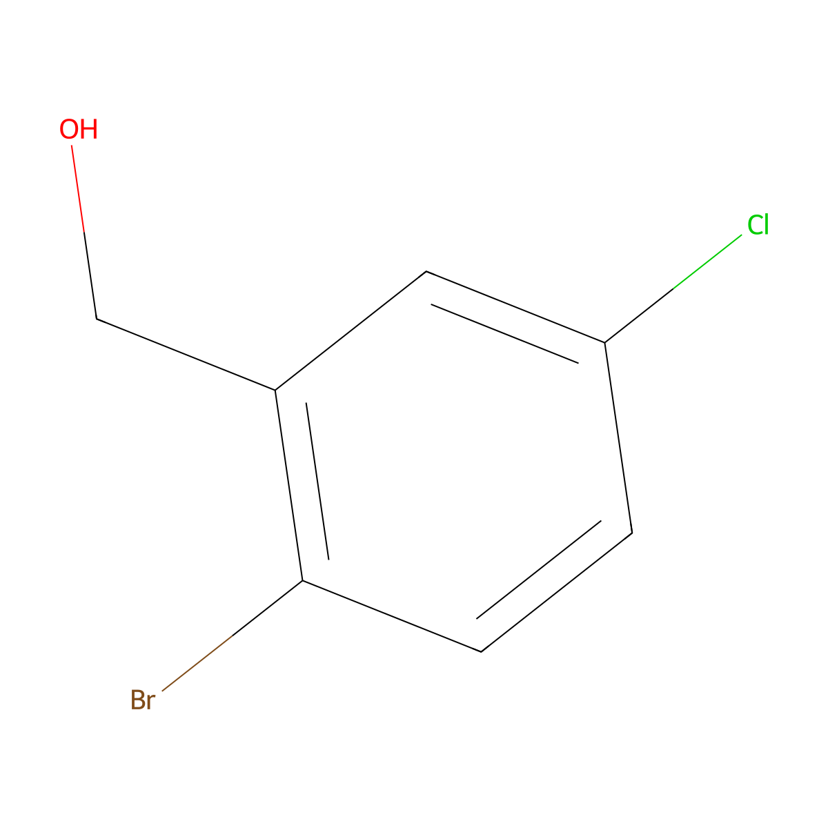 (2-Bromo-5-chlorophenyl)methanol molecular structure, CAS 60666-70-8