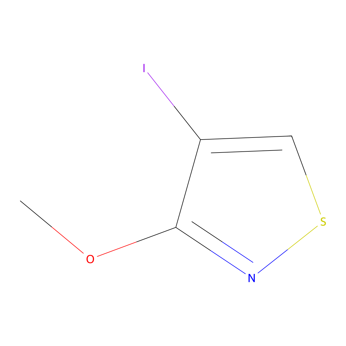 4-Iodo-3-methoxy-1,2-thiazole molecular structure, CAS 60666-89-9