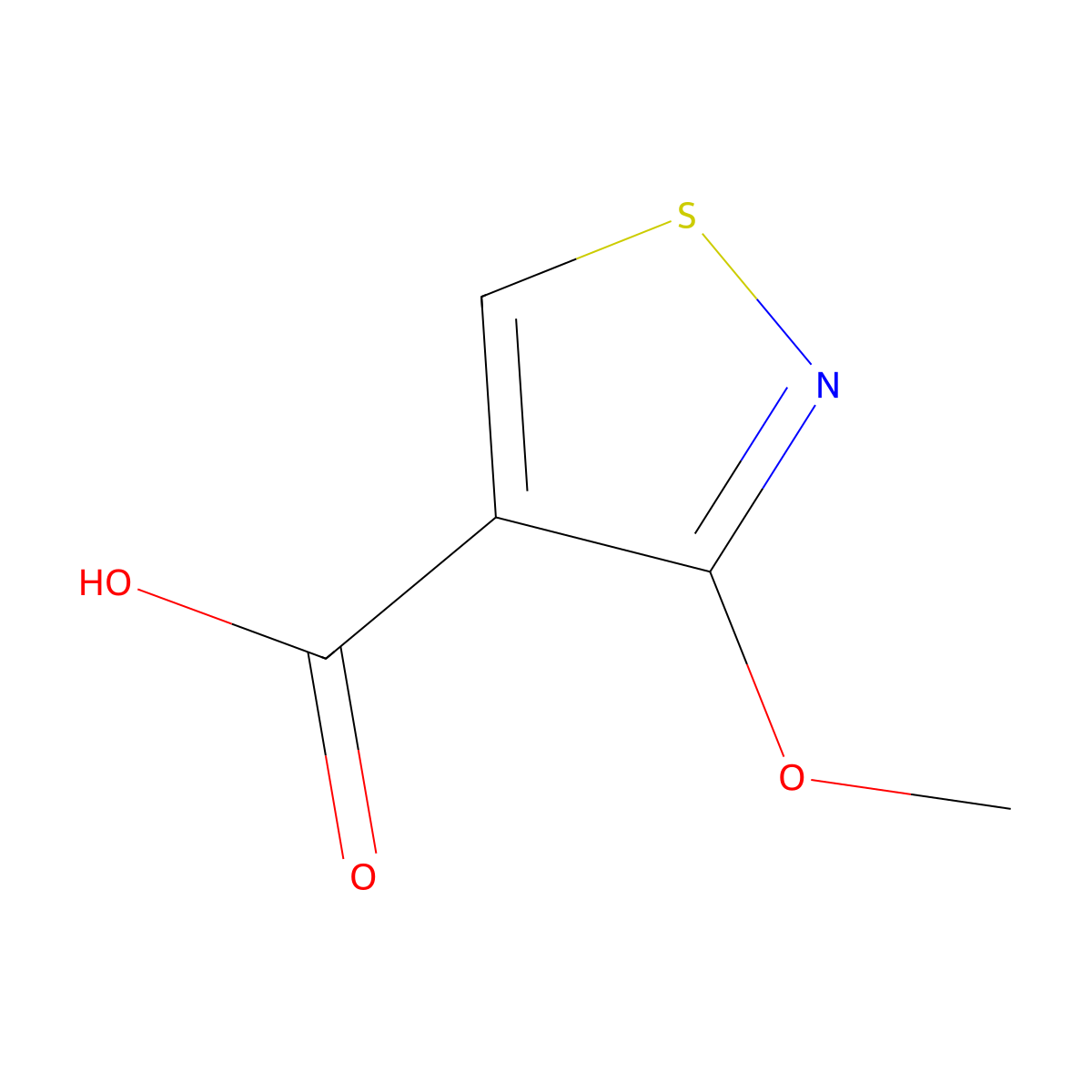 3-Methoxy-1,2-thiazole-4-carboxylic acid molecular structure, CAS 60666-91-3