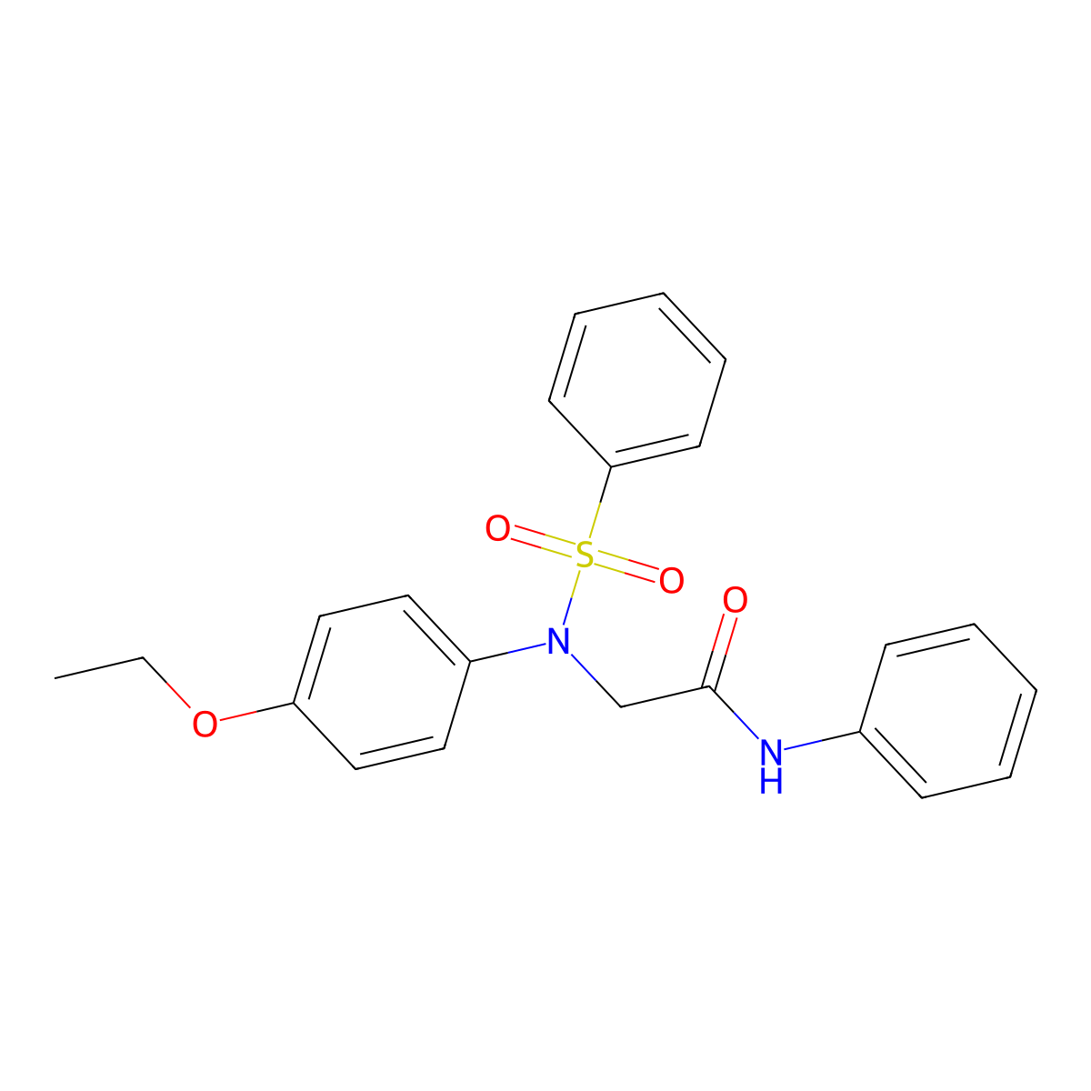2-[N-(benzenesulfonyl)-4-ethoxyanilino]-N-phenylacetamide molecular structure, CAS 6067-66-9
