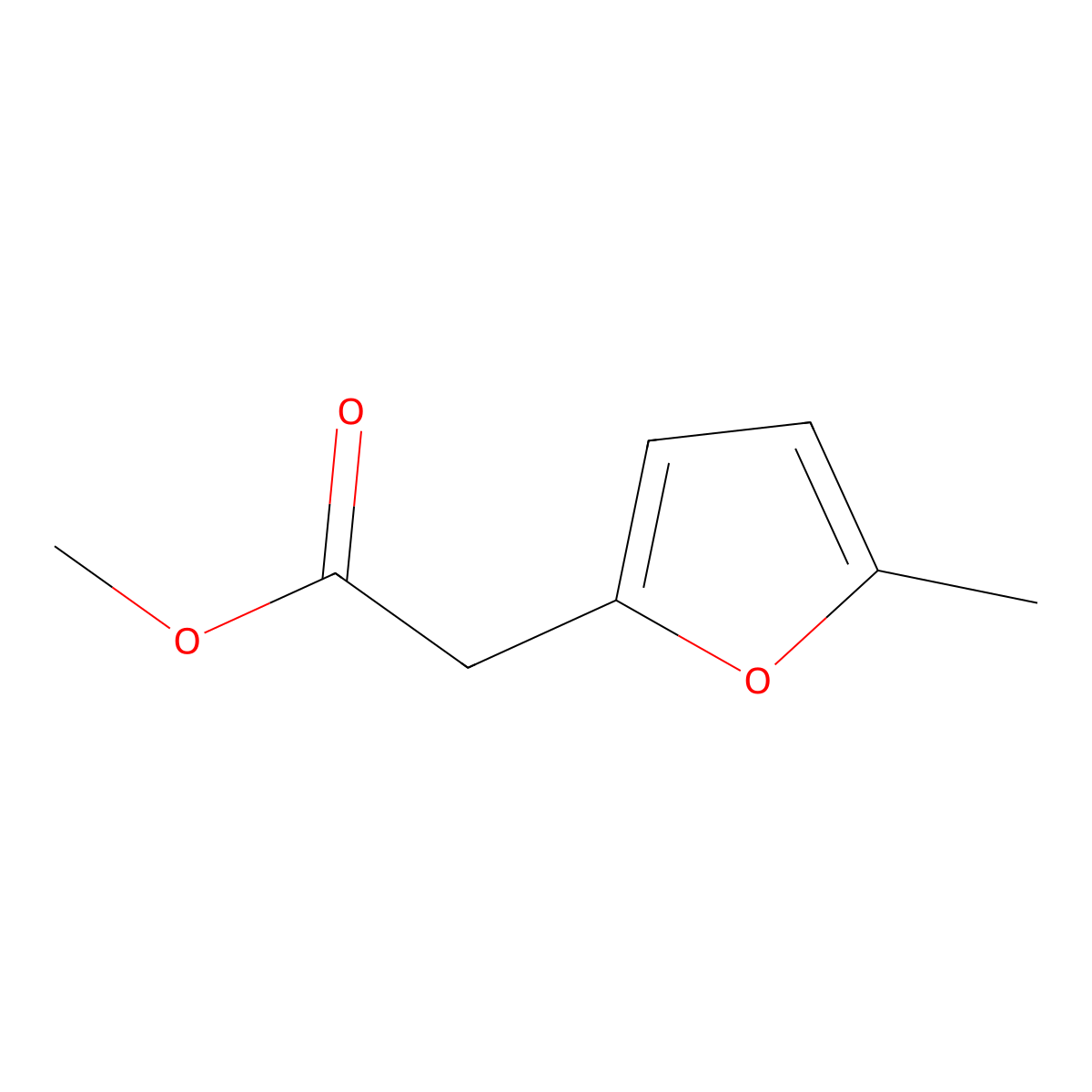 Methyl 2-(5-methylfuran-2-yl)acetate molecular structure, CAS 60670-00-0