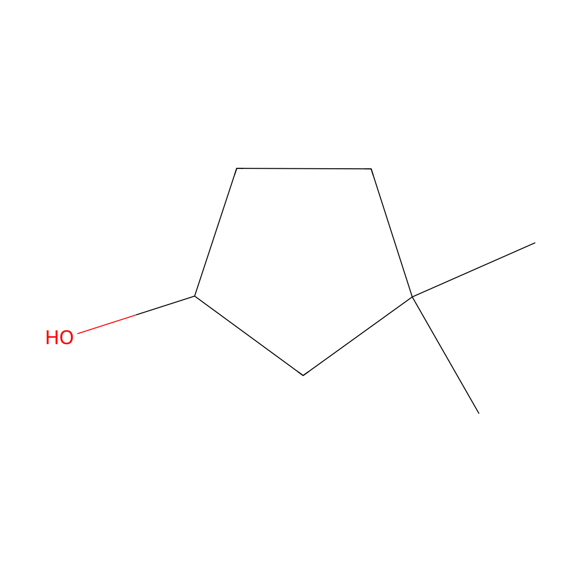 3,3-Dimethylcyclopentan-1-ol molecular structure, CAS 60670-47-5