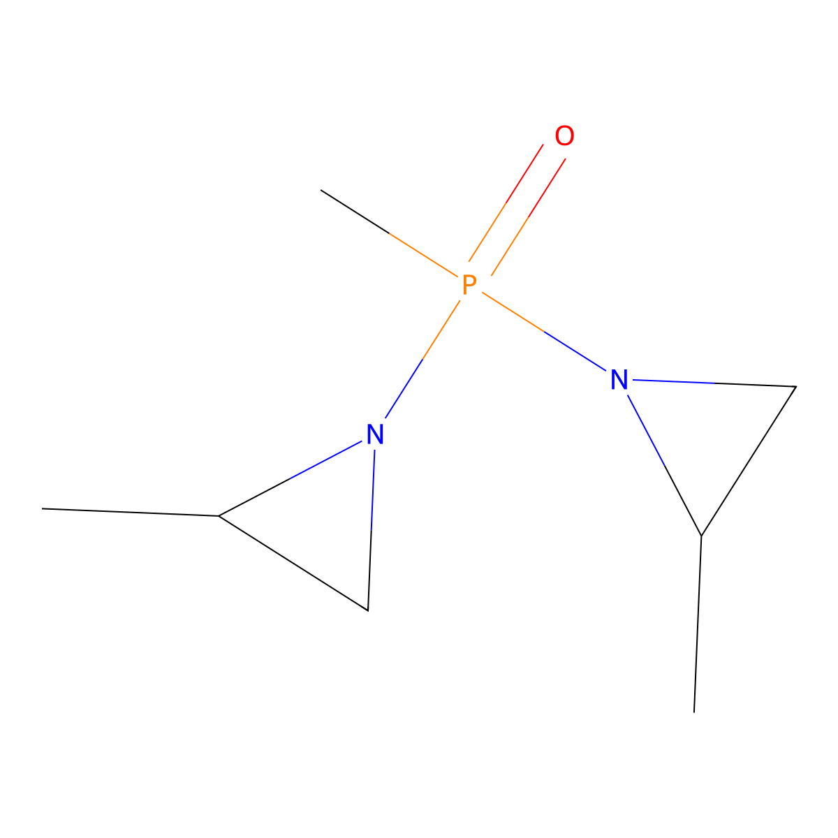 1,1'-(Methylphosphinylidene)bis(2-methylaziridine) molecular structure, CAS 60671-03-6