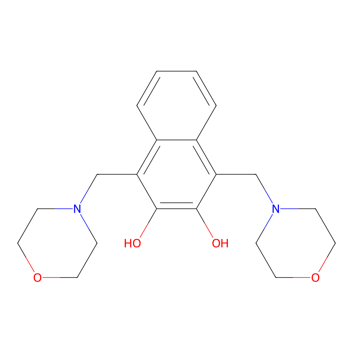 1,4-Bis(morpholin-4-ylmethyl)naphthalene-2,3-diol molecular structure, CAS 60672-15-3