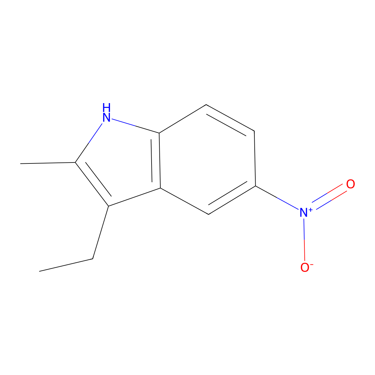 3-Ethyl-2-methyl-5-nitroindole molecular structure, CAS 60676-78-0